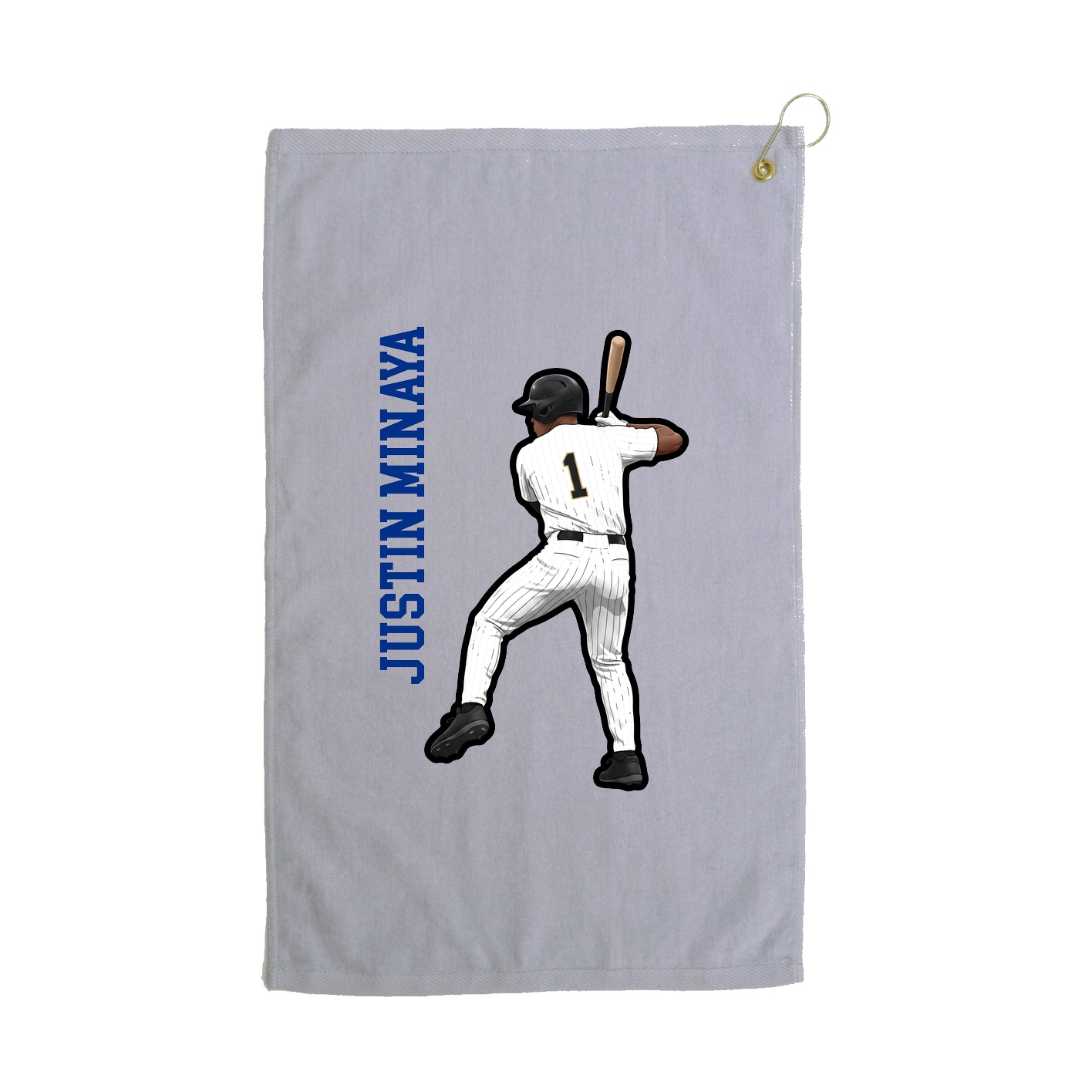 Golf Towel — Name Vertical in Grey