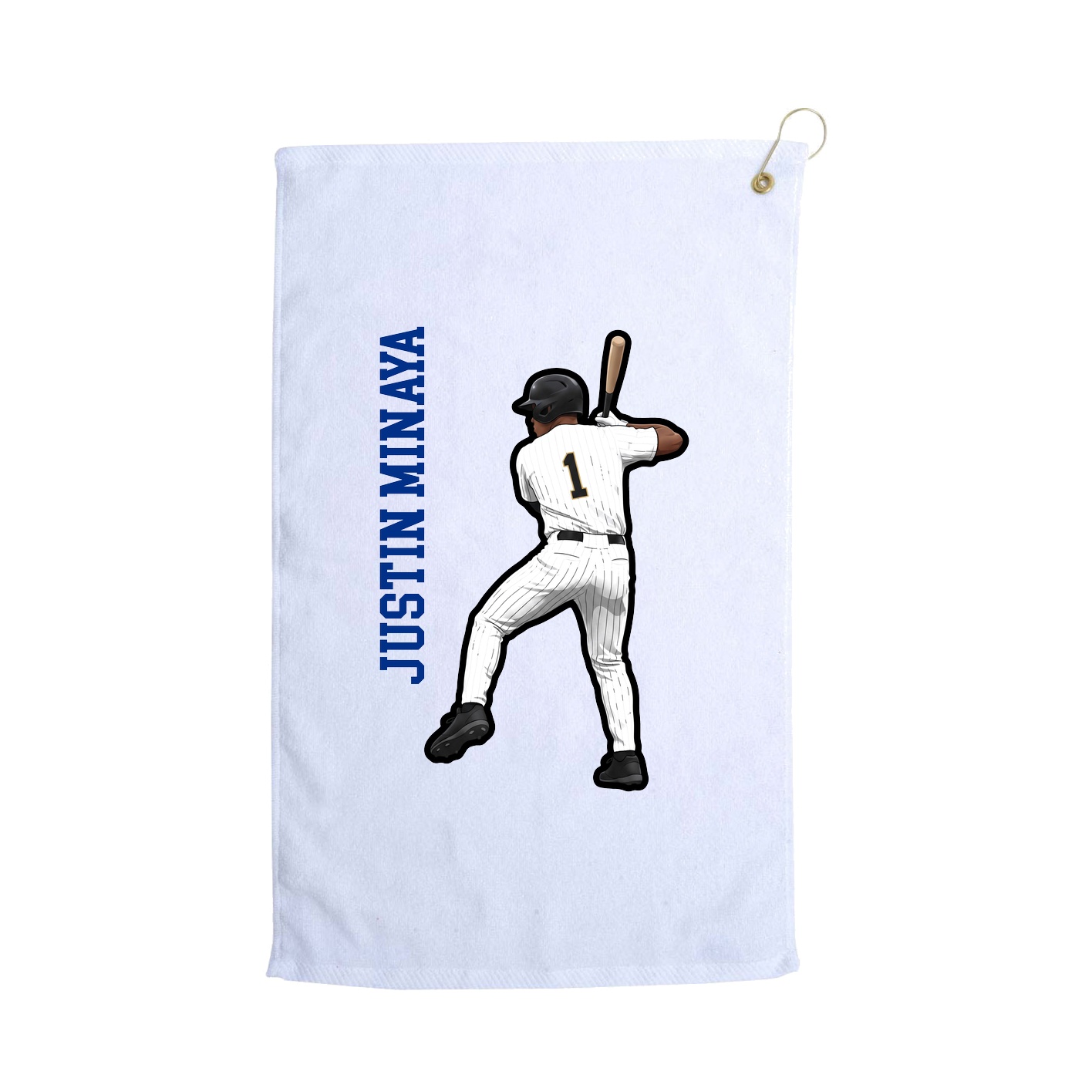 Golf Towel — Name Vertical in White