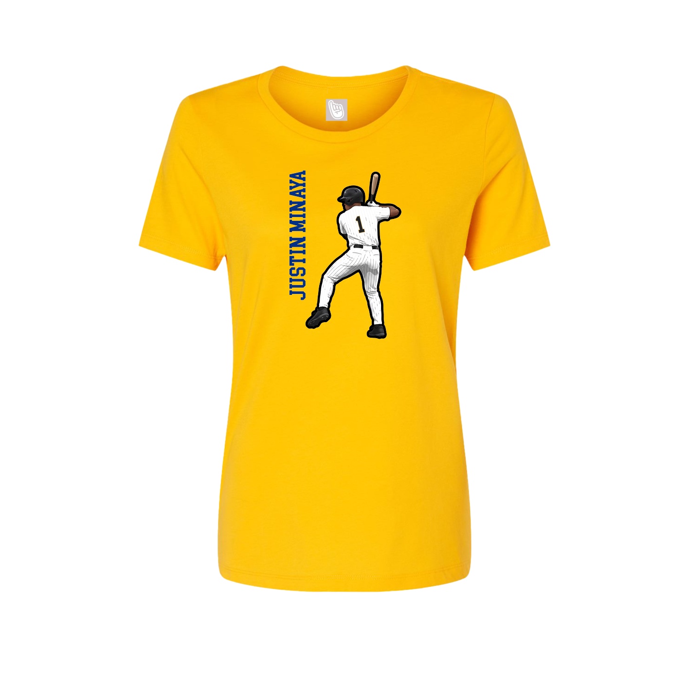 Womens Tee — Name Vertical in Gold