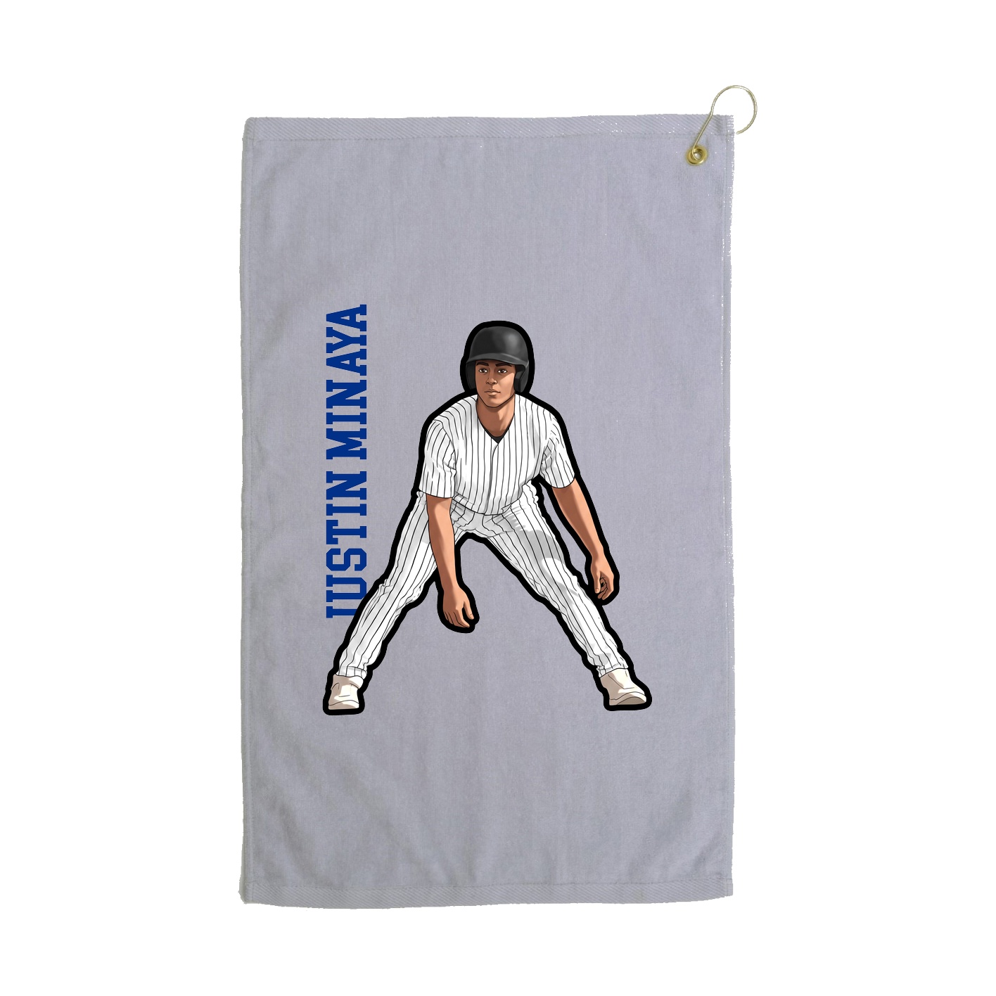 Golf Towel — Name Vertical in Grey
