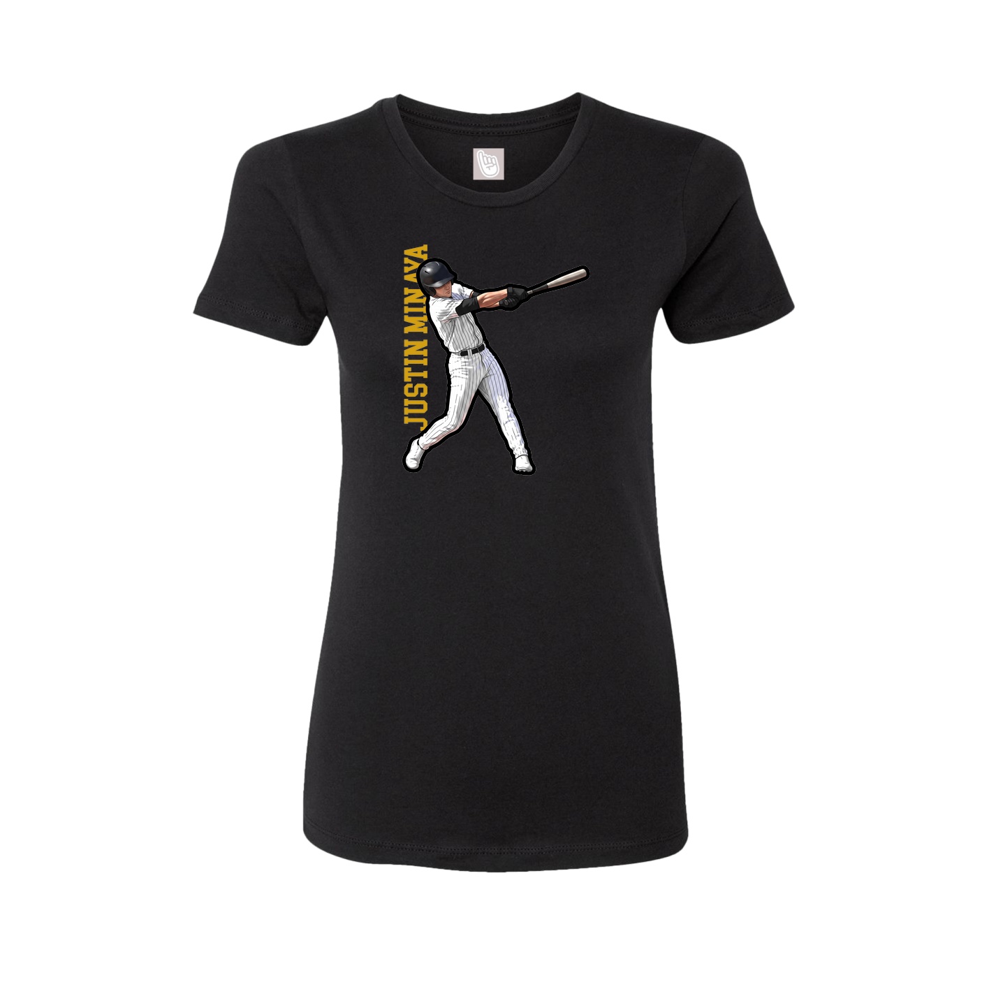 Womens Tee — Name Vertical in Black