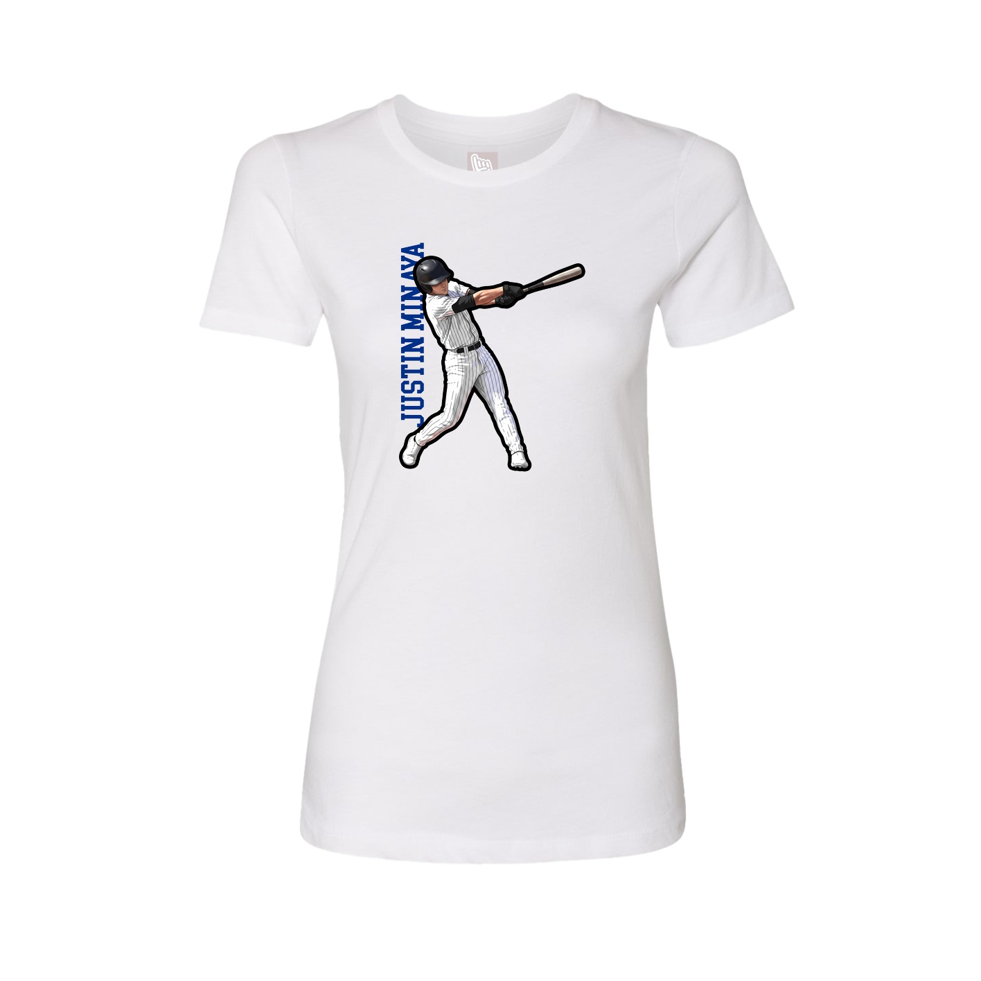 Womens Tee — Name Vertical in White