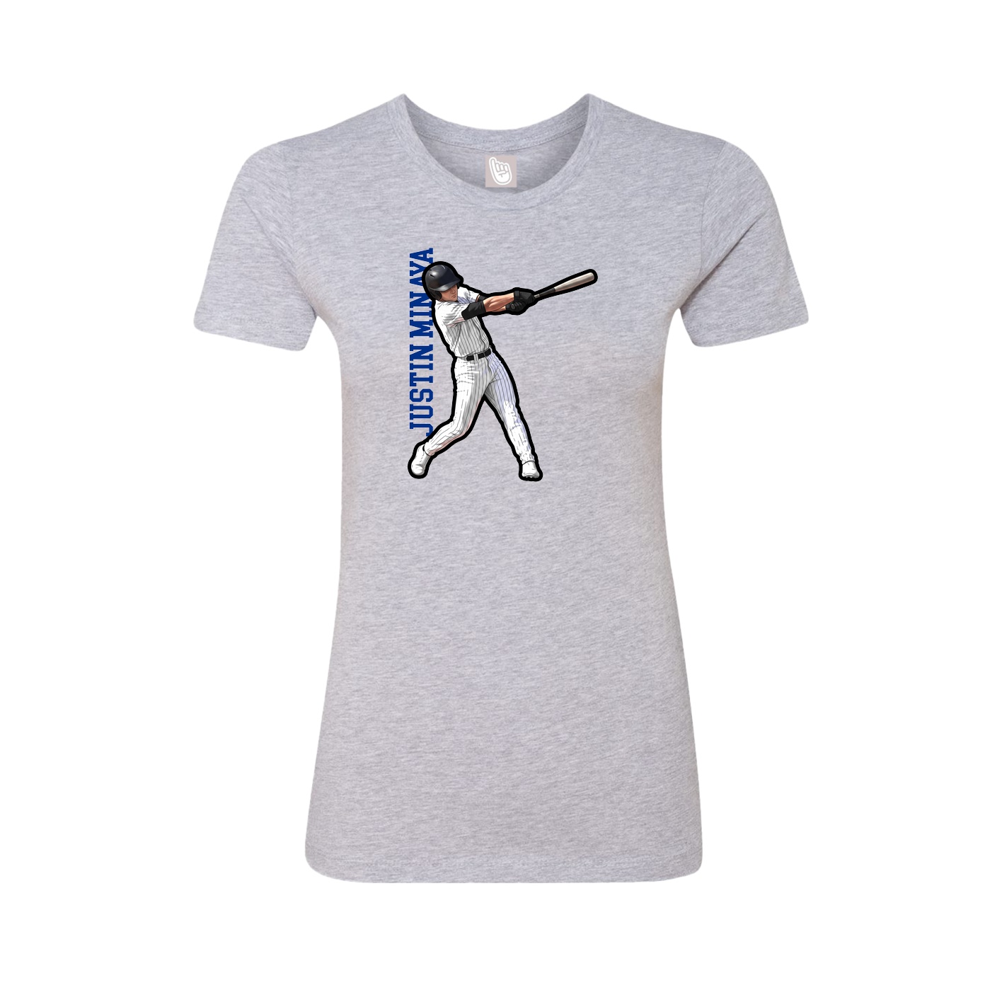 Womens Tee — Name Vertical in Grey