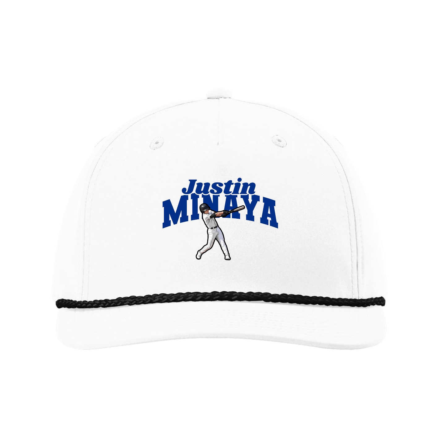 Five-Panel Classic Rope Cap — Signature Arch in White