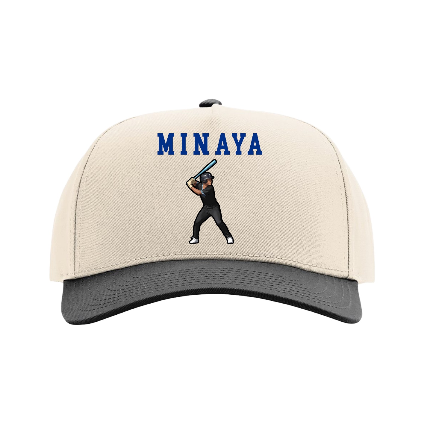 Full Fabric Five-Panel Champ Cap — Shirsey in Cream/Black
