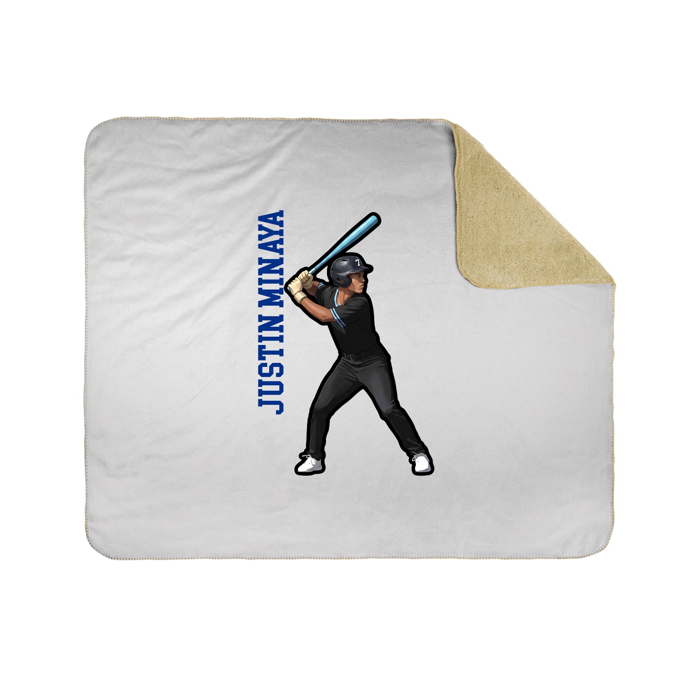 Throw Blanket — Name Vertical in White