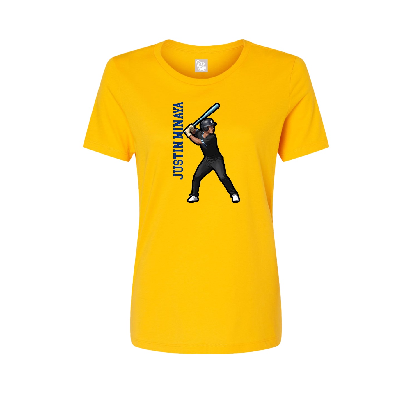 Womens Tee — Name Vertical in Gold