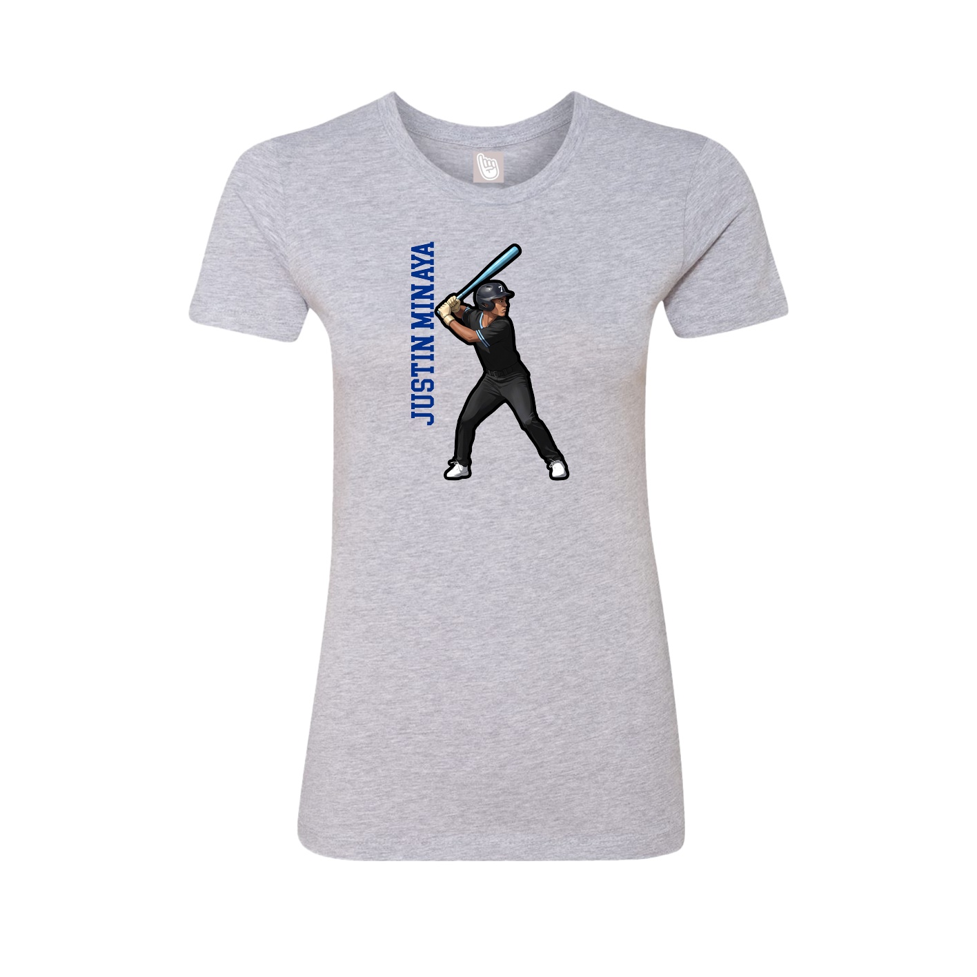 Womens Tee — Name Vertical in Grey