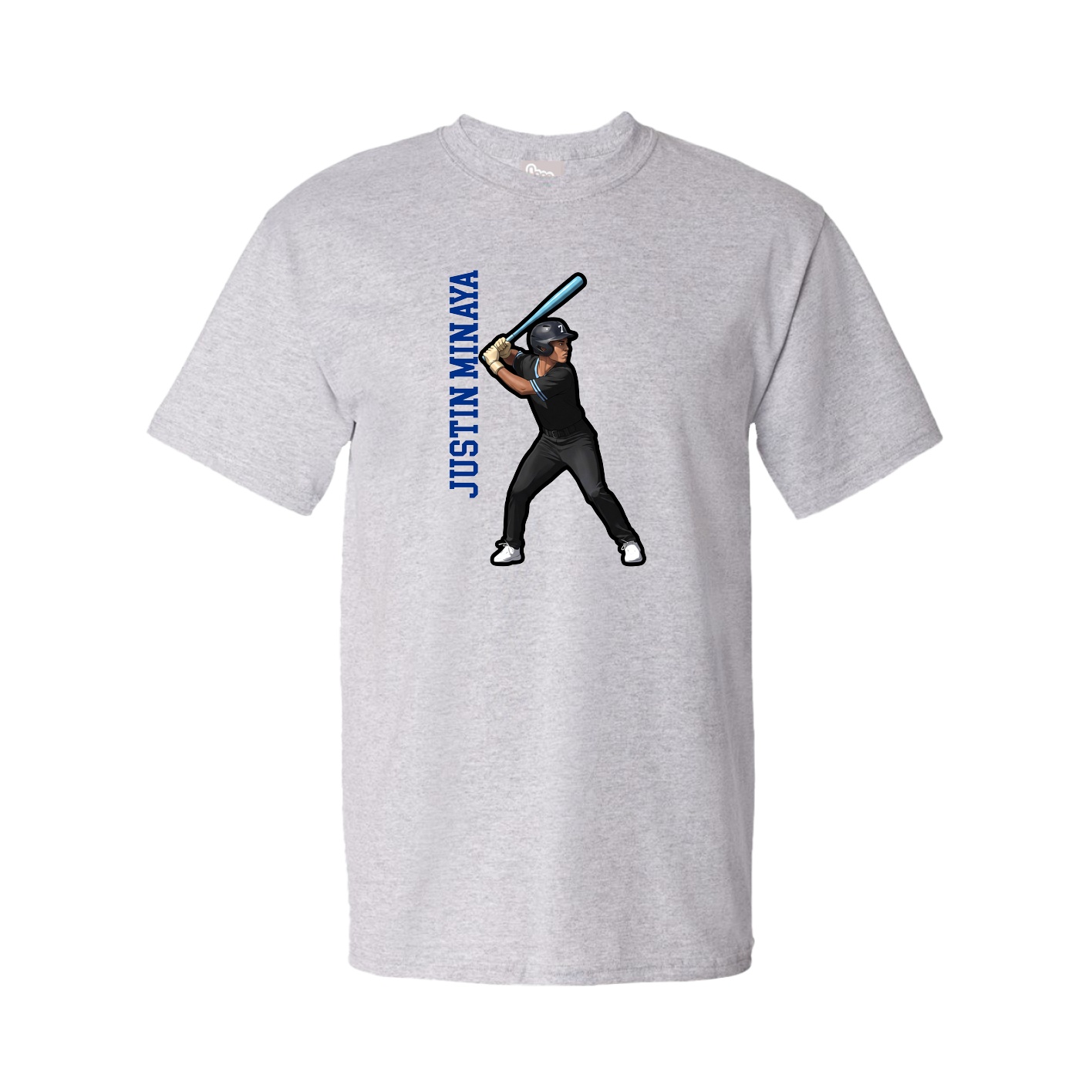 Youth Tee — Name Vertical in Grey