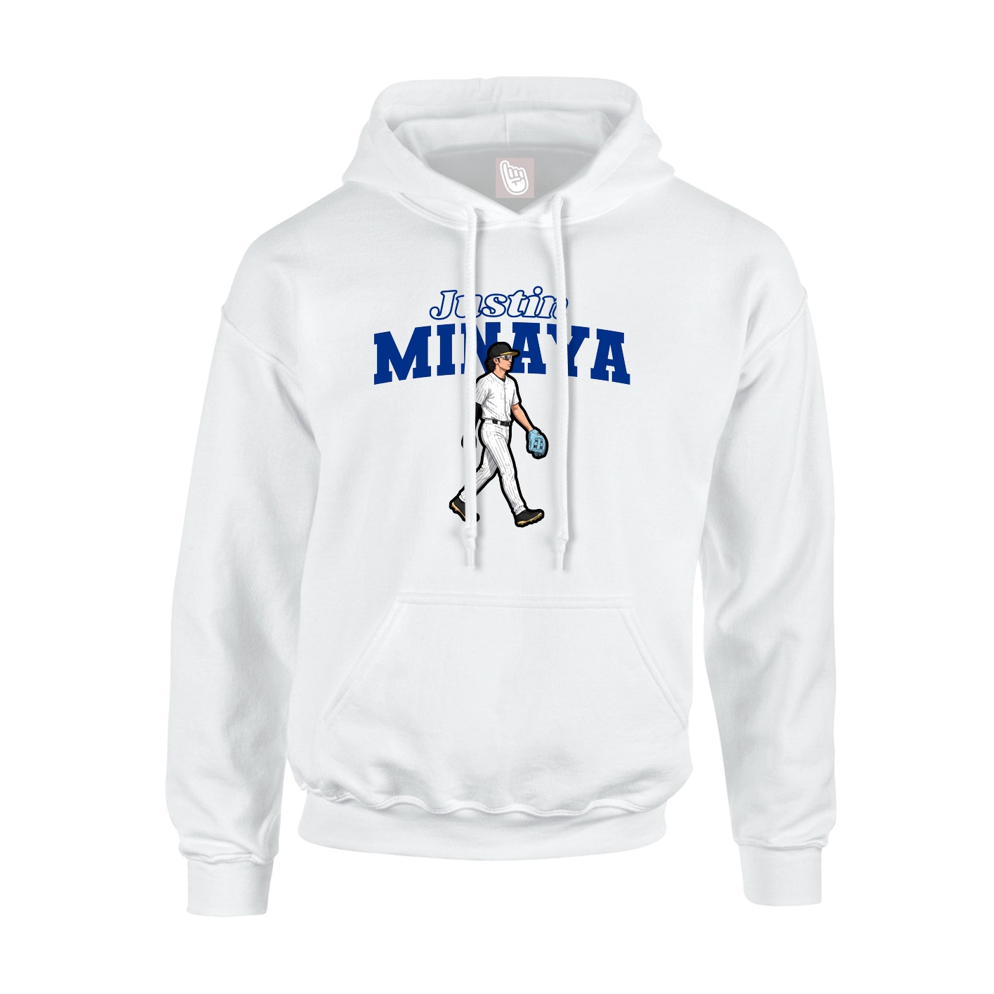 Youth Hoodie — Name Arch in White