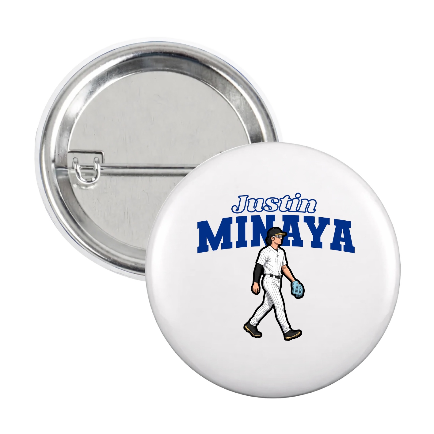 Game Day Button — Name Arch in White