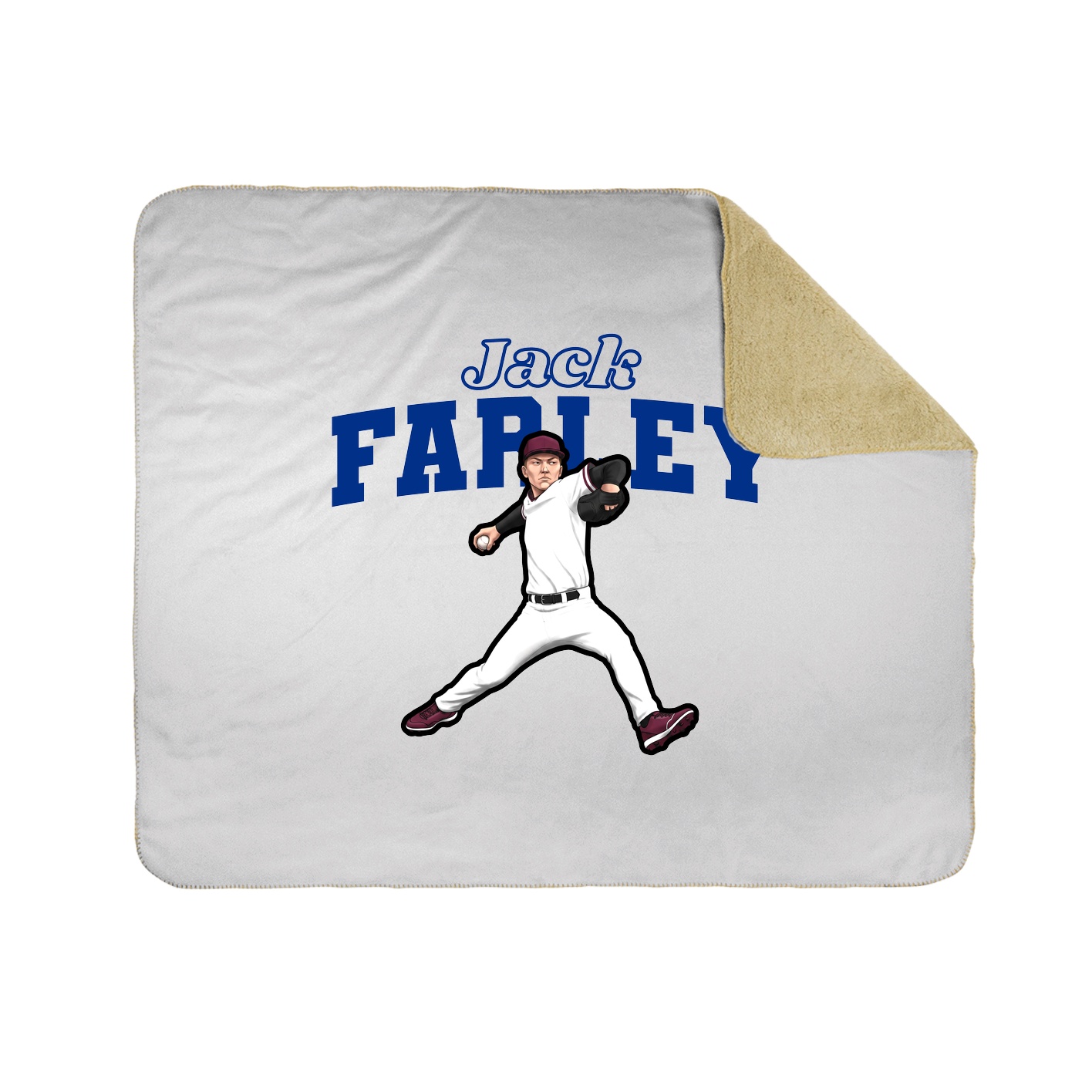 Throw Blanket — Name Arch in White