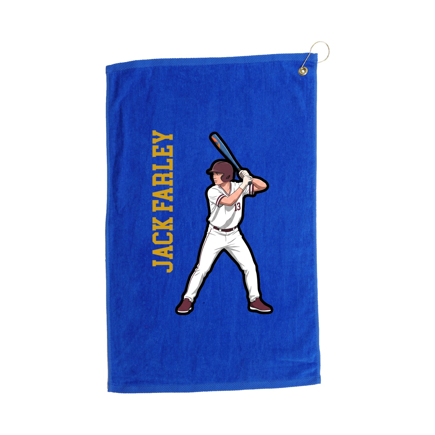 Golf Towel — Name Vertical in Royal