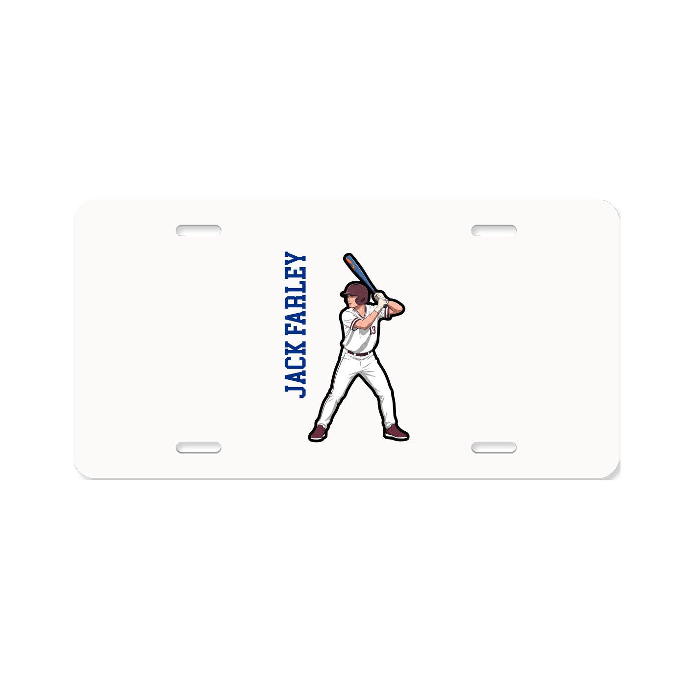 License Plate — Name Vertical in Classic