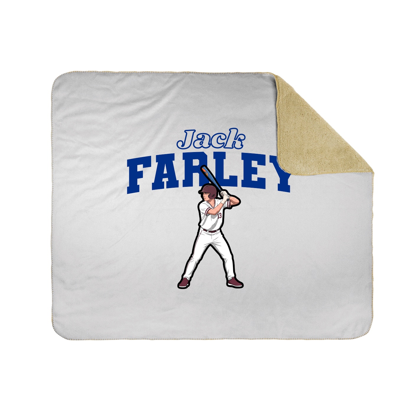Throw Blanket — Name Arch in White