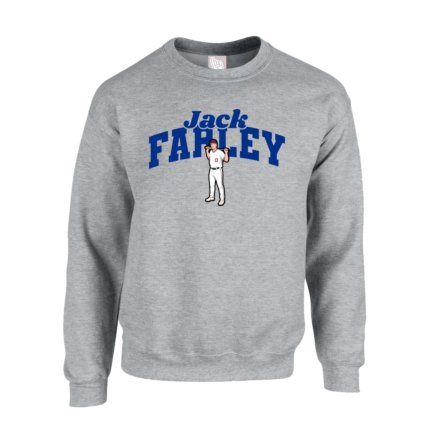 Fleece Crew — Signature Arch in Grey