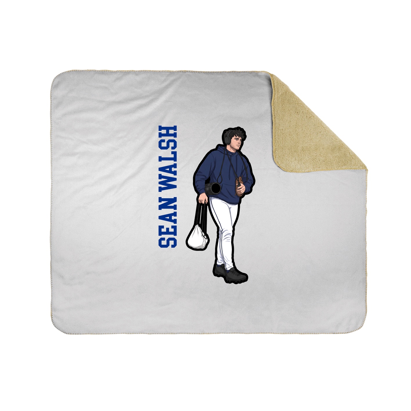 Throw Blanket — Name Vertical in White