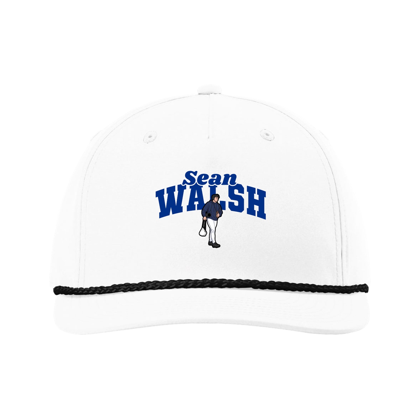 Five-Panel Classic Rope Cap — Signature Arch in White