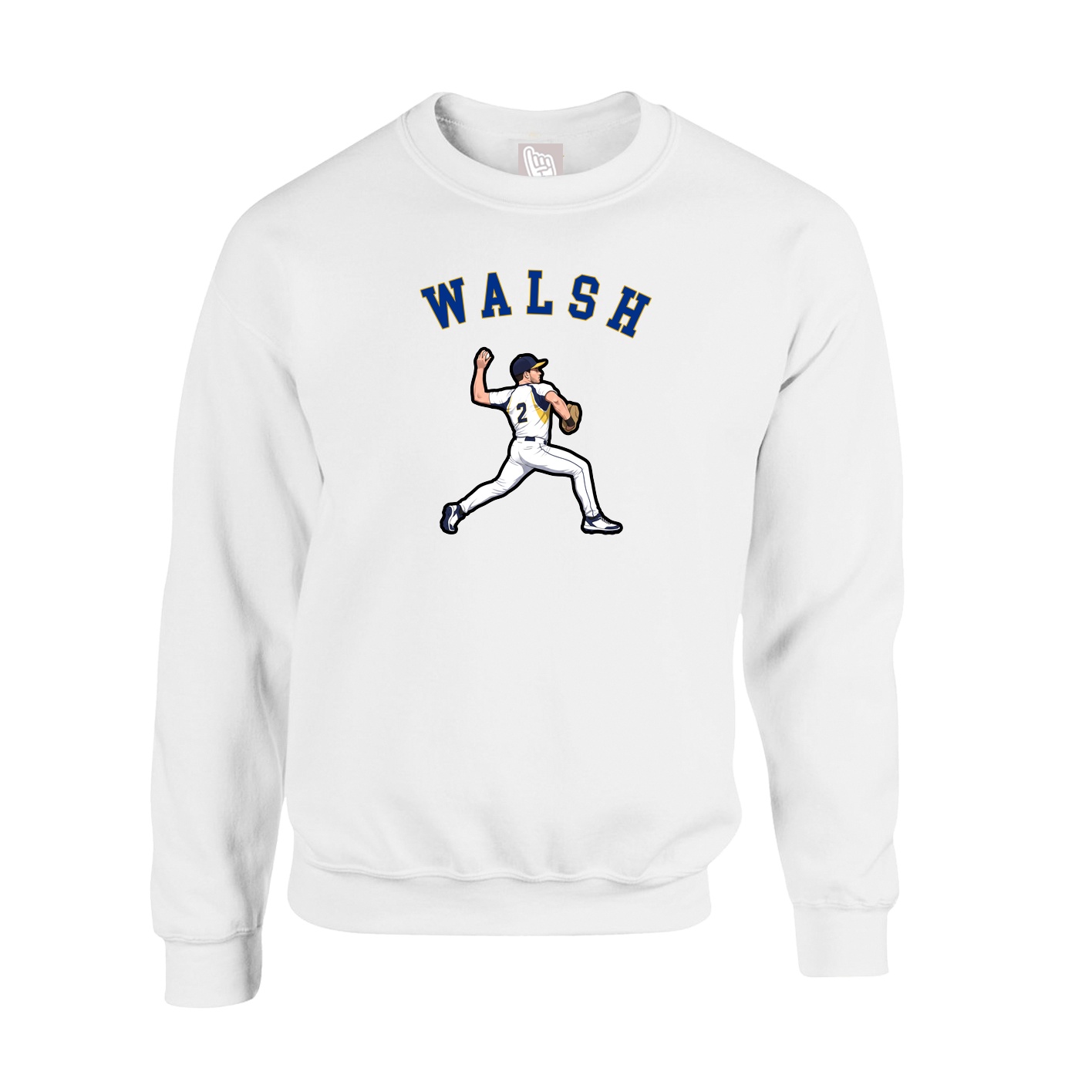 Fleece Crew — Shirsey Arch in White