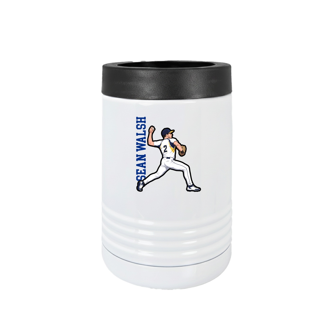 Beverage Holder — Name Vertical in White