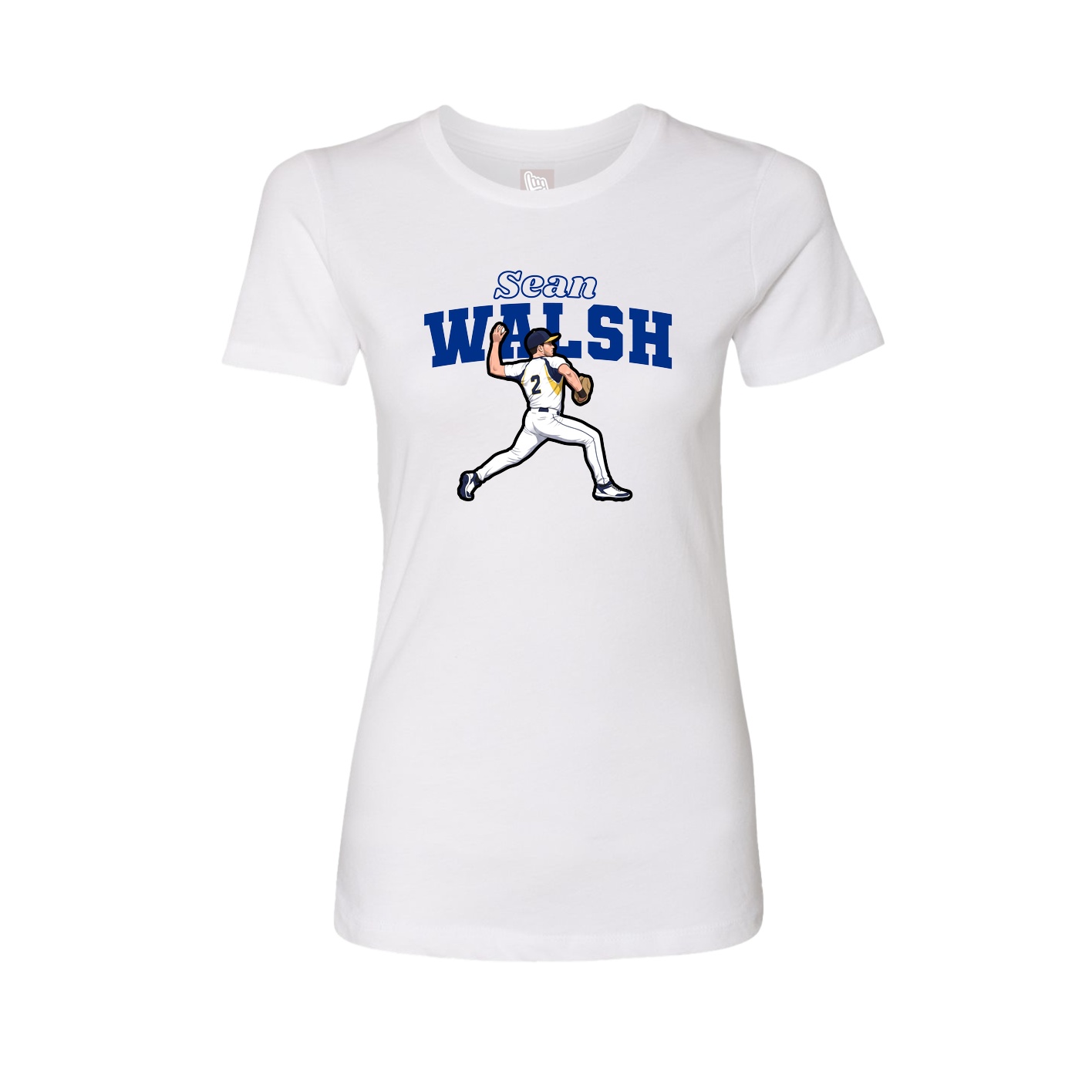 Womens Tee — Name Arch in White