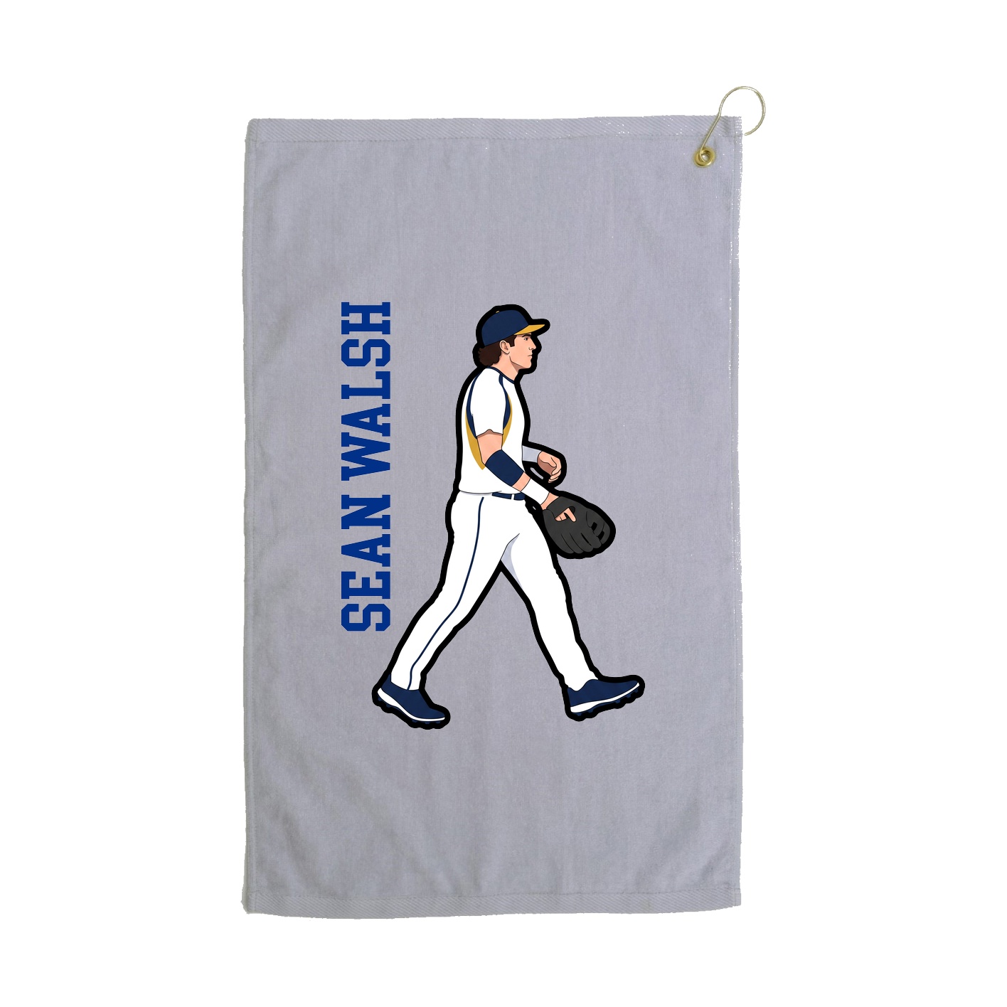 Golf Towel — Name Vertical in Grey