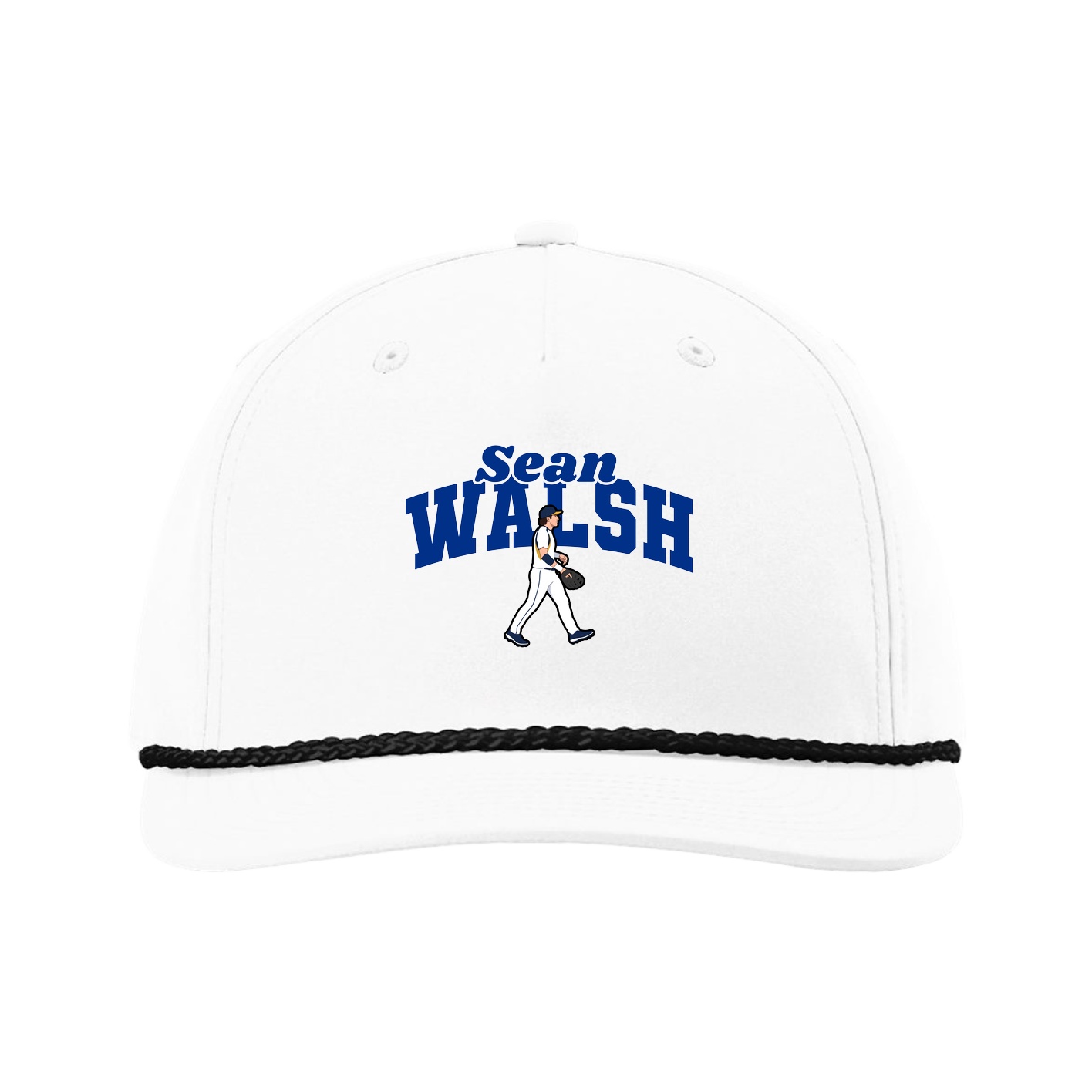 Five-Panel Classic Rope Cap — Signature Arch in White