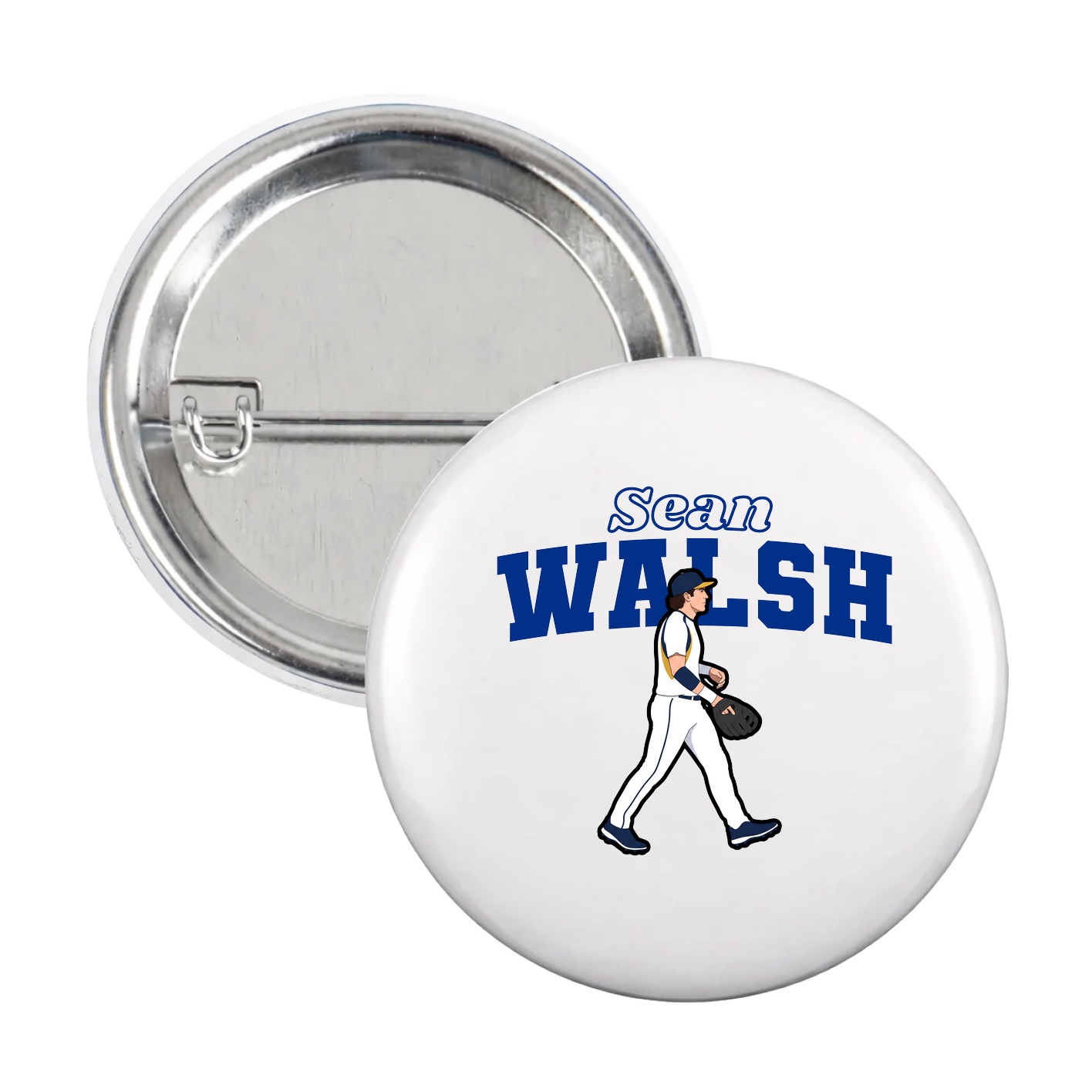 Game Day Button — Name Arch in White
