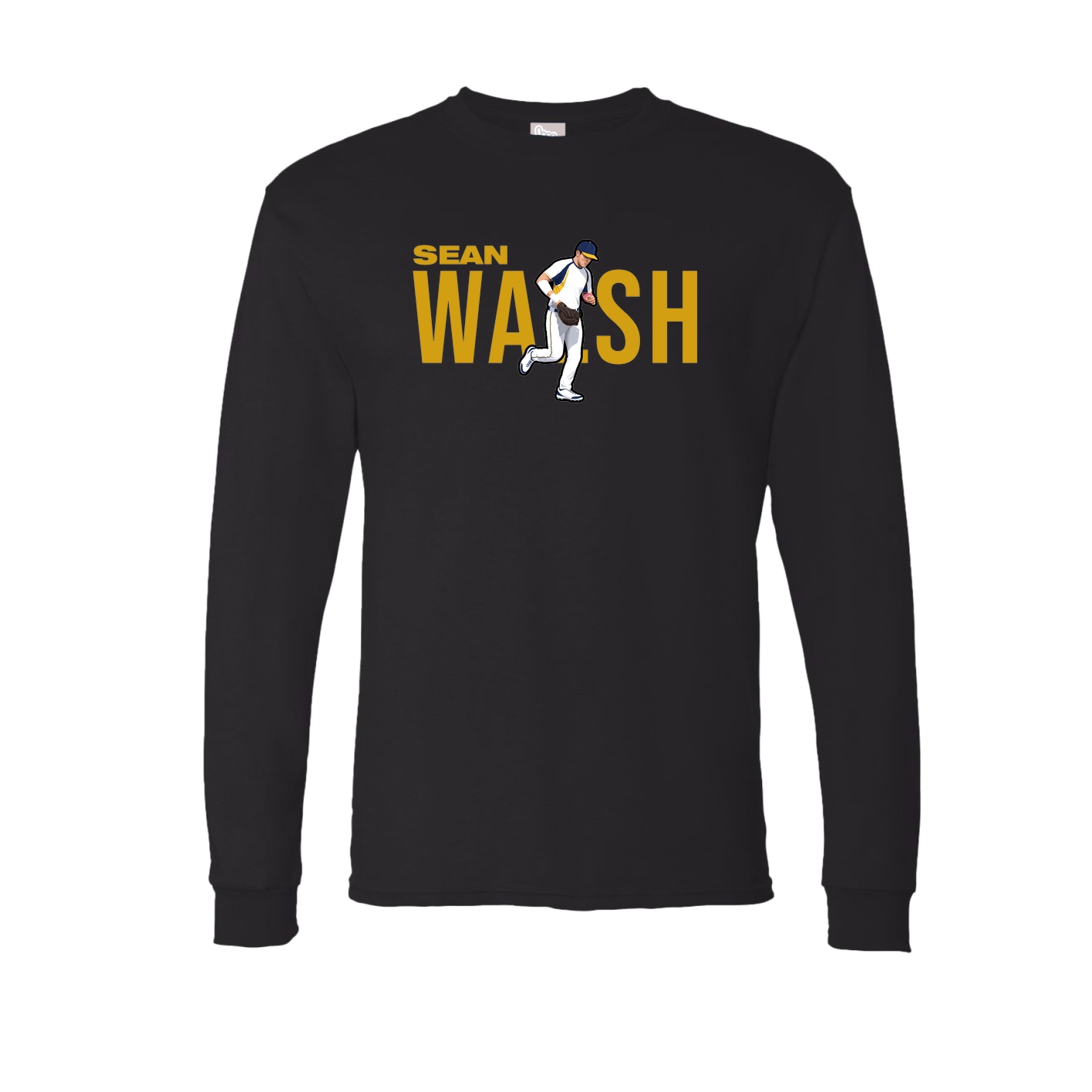 Long Sleeve Tee — Player Name in Black