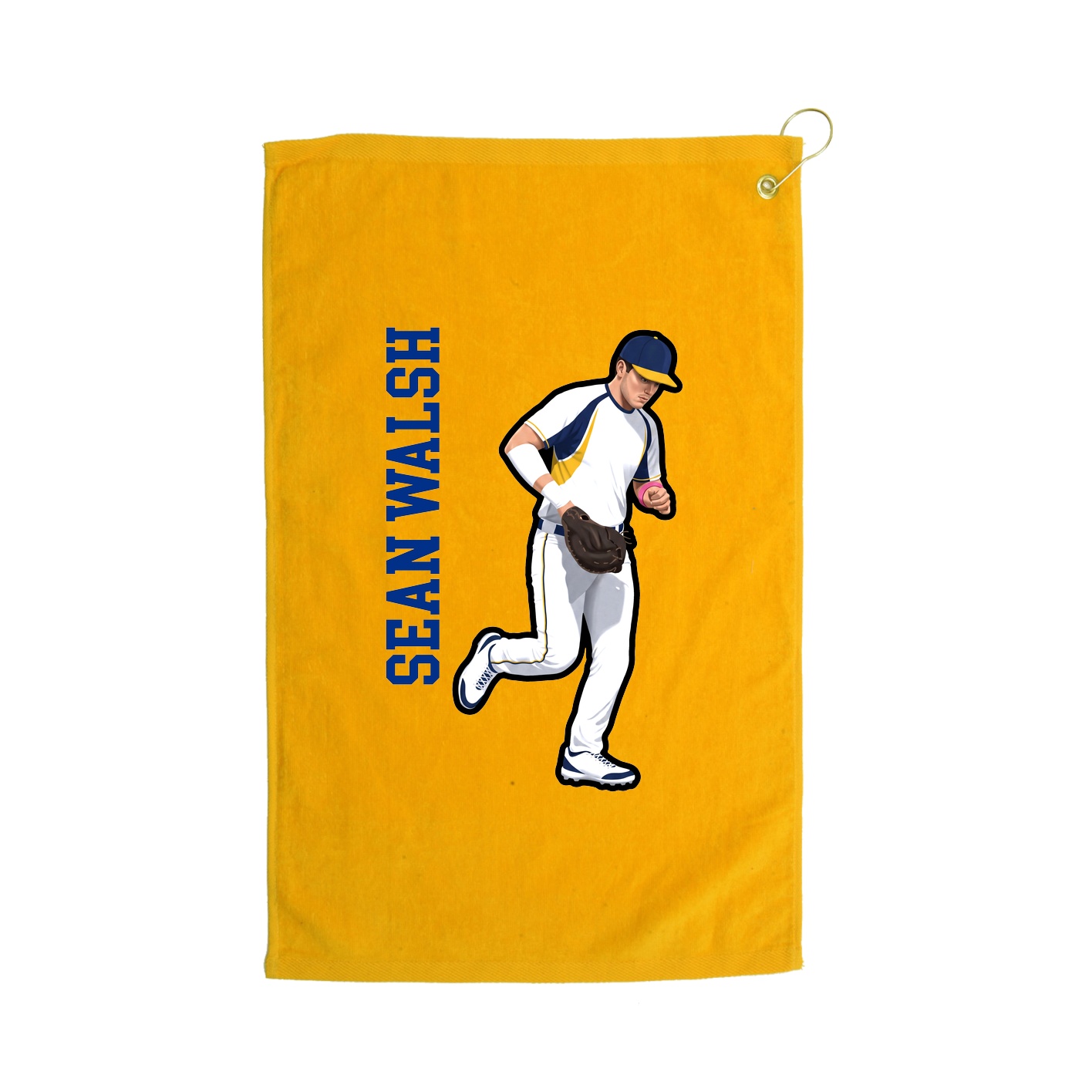 Golf Towel — Name Vertical in Gold