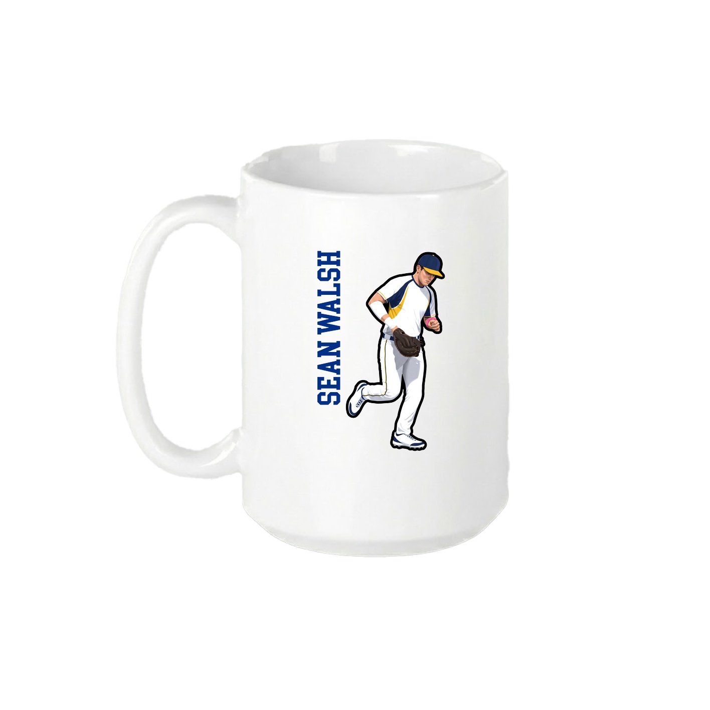 15oz Coffee Mug — Name Vertical in White