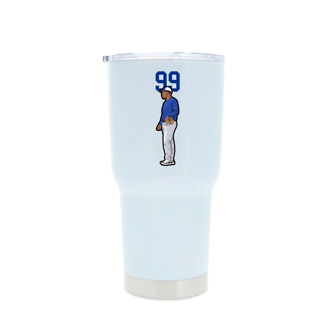 30oz Stainless Steel Tumbler — Number Top in White