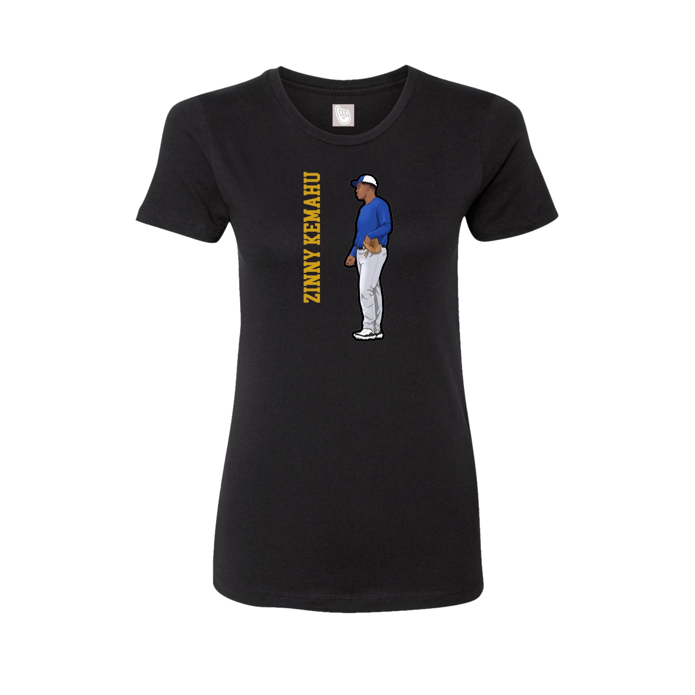 Fitted Women's Tee — Name Vertical in Black