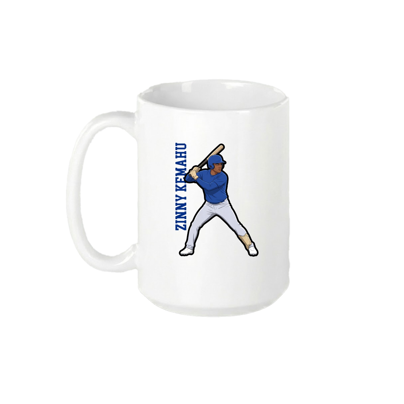 15oz Coffee Mug — Name Vertical in White