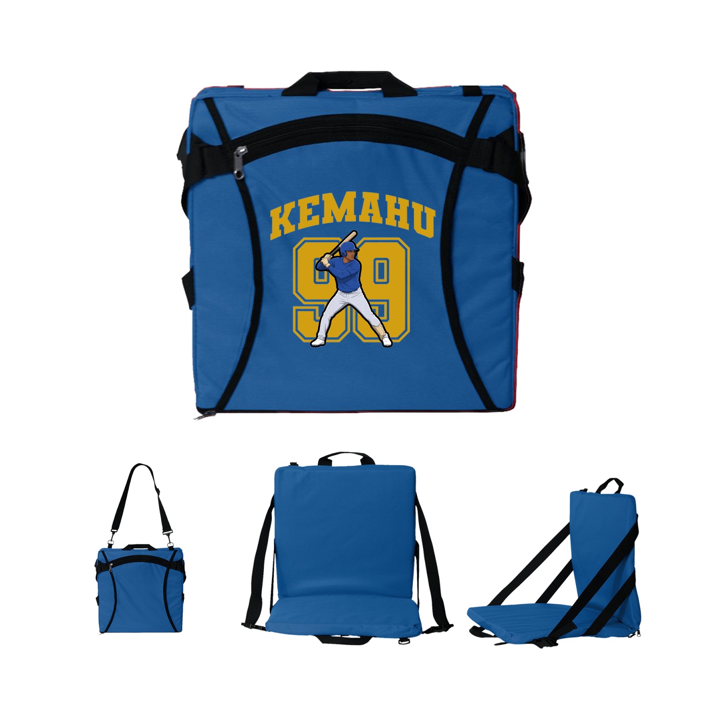 Folding Stadium Seat — Number in Royal