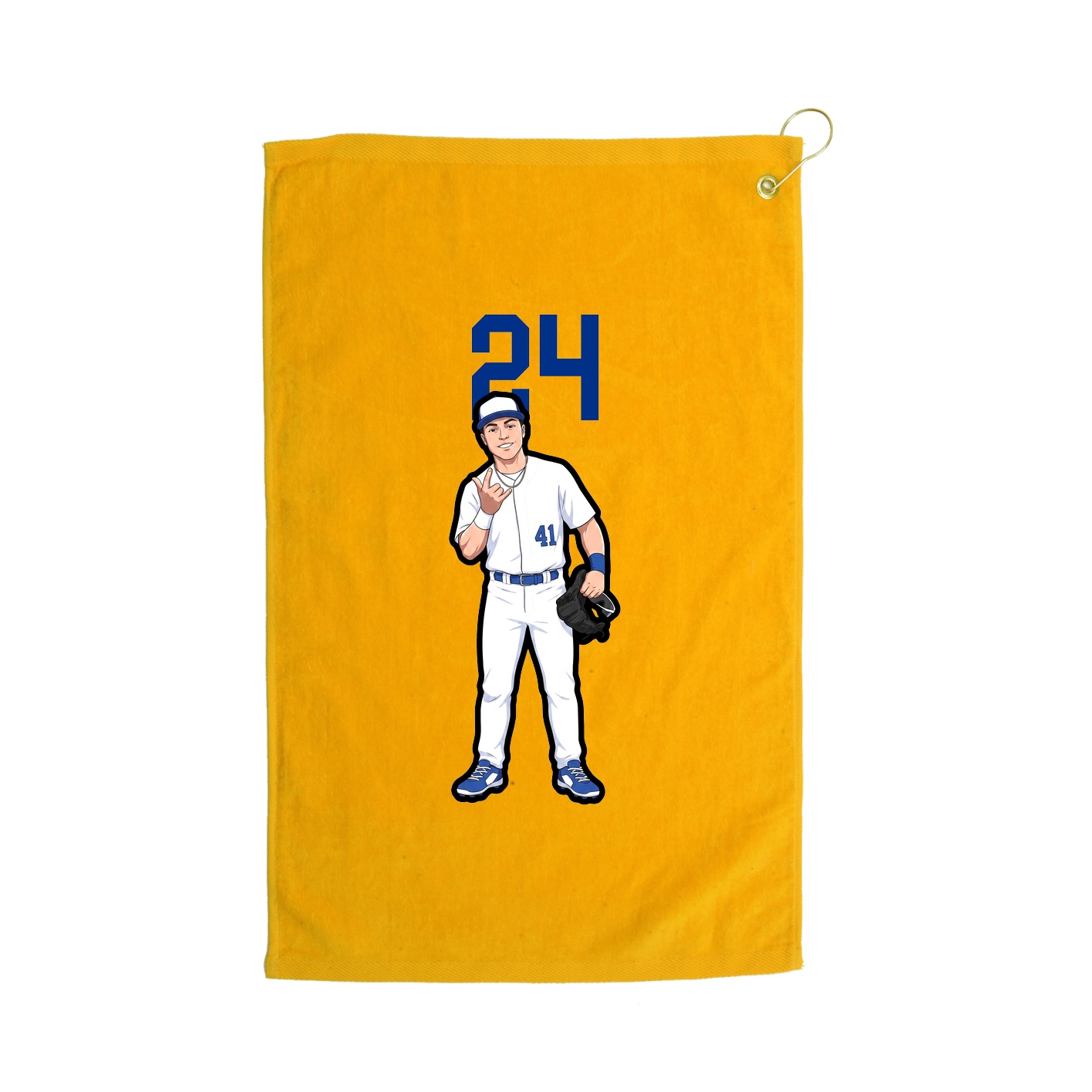 Golf Towel — Number Top in Gold