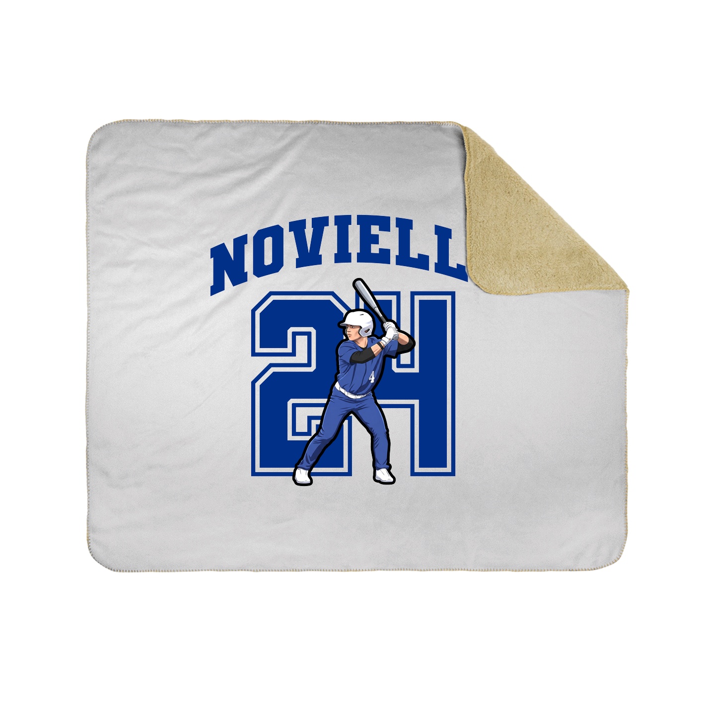 Throw Blanket — Number in White