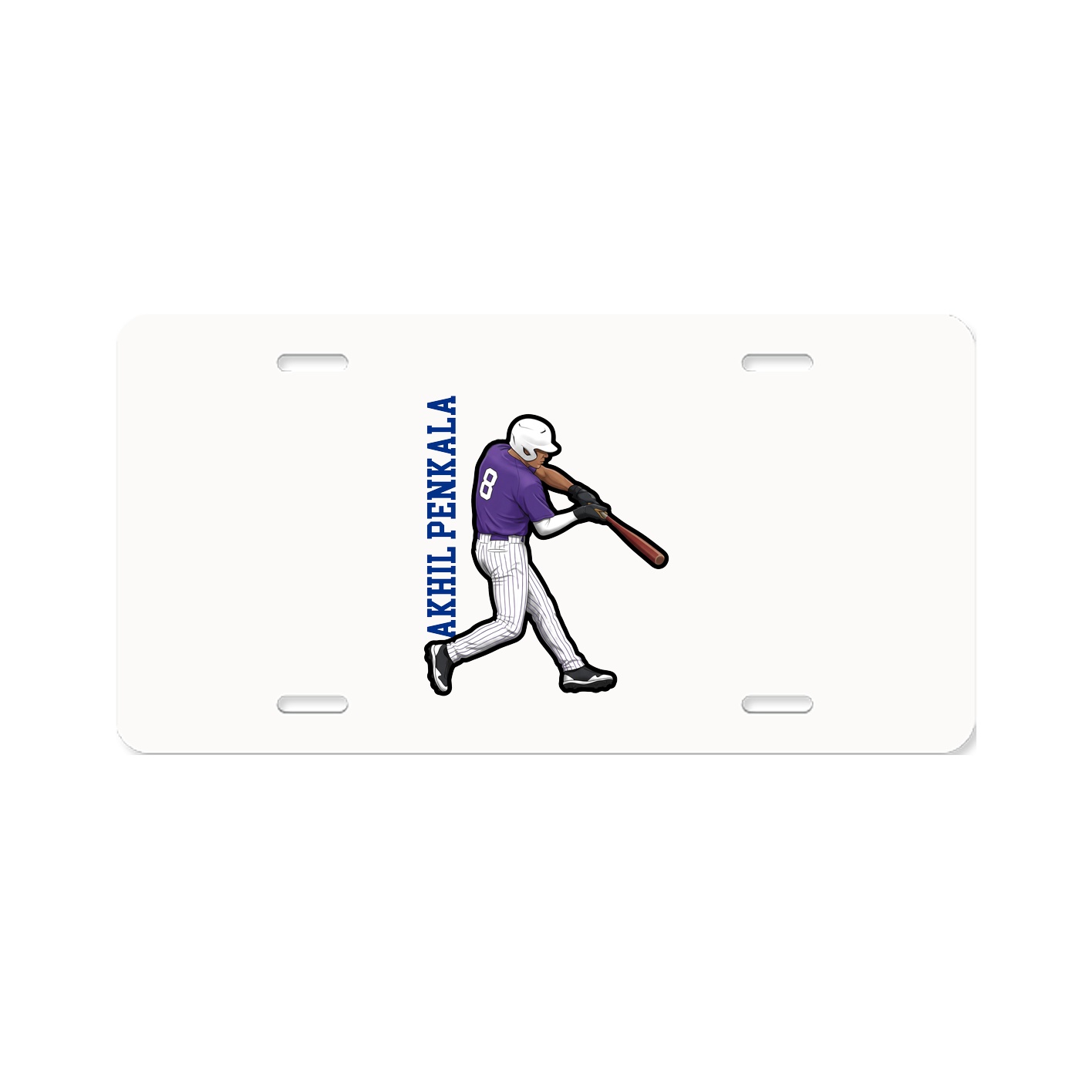 License Plate — Name Vertical in Classic