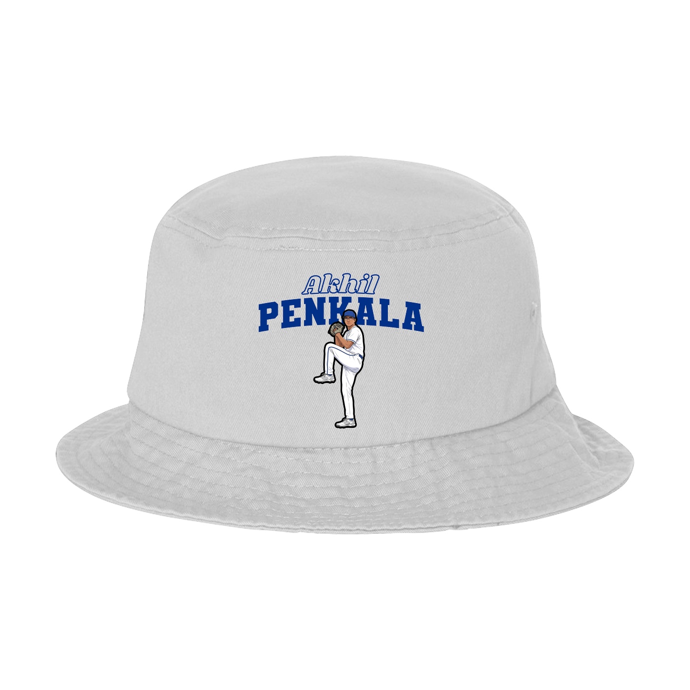 Bucket Cap — Name Arch in White