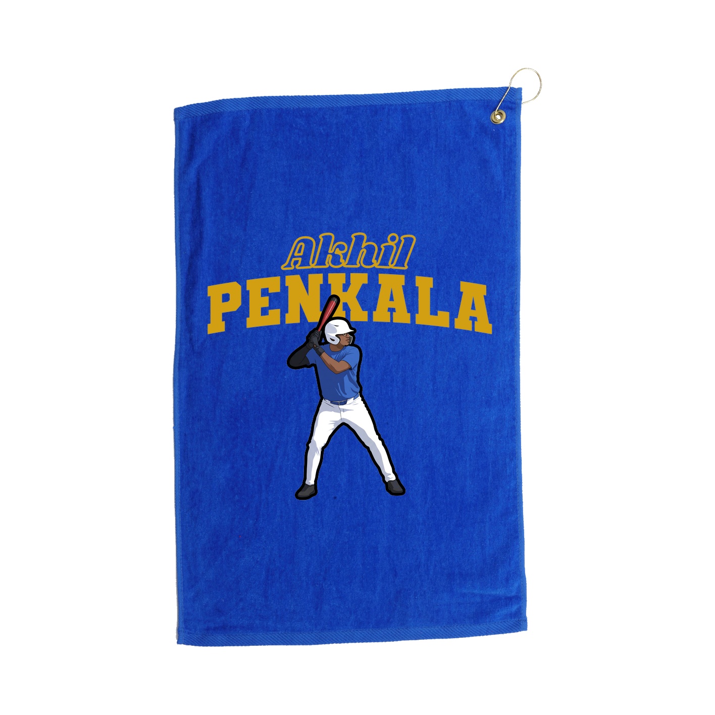 Golf Towel — Name Arch in Royal