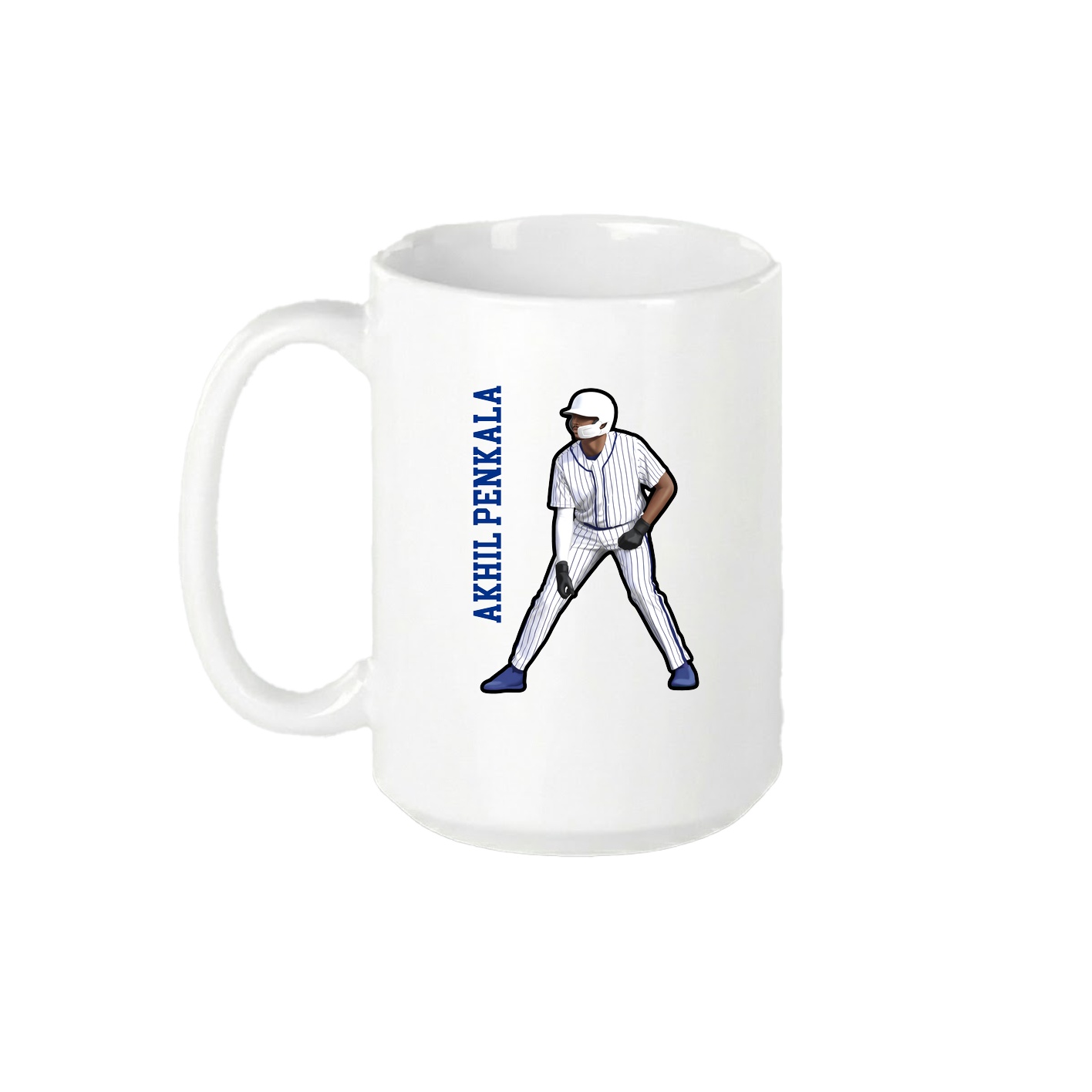 15oz Coffee Mug — Name Vertical in White