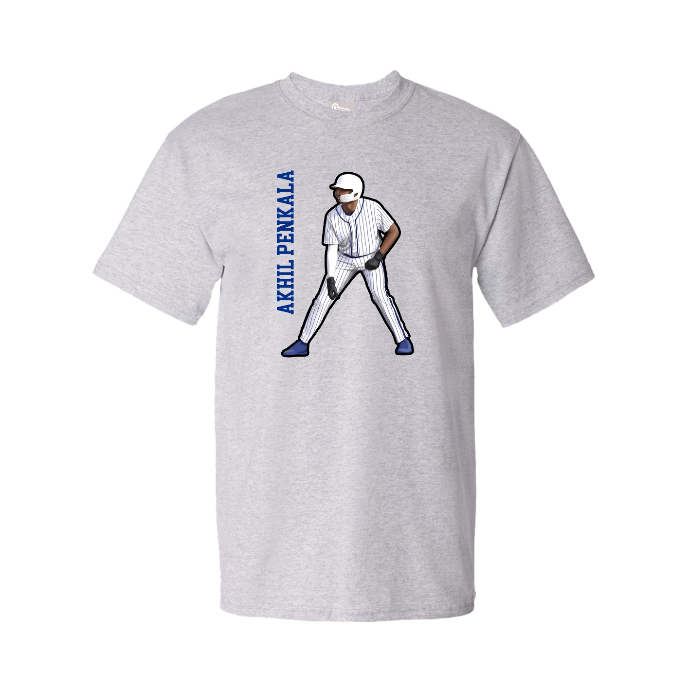 Youth Tee — Name Vertical in Grey
