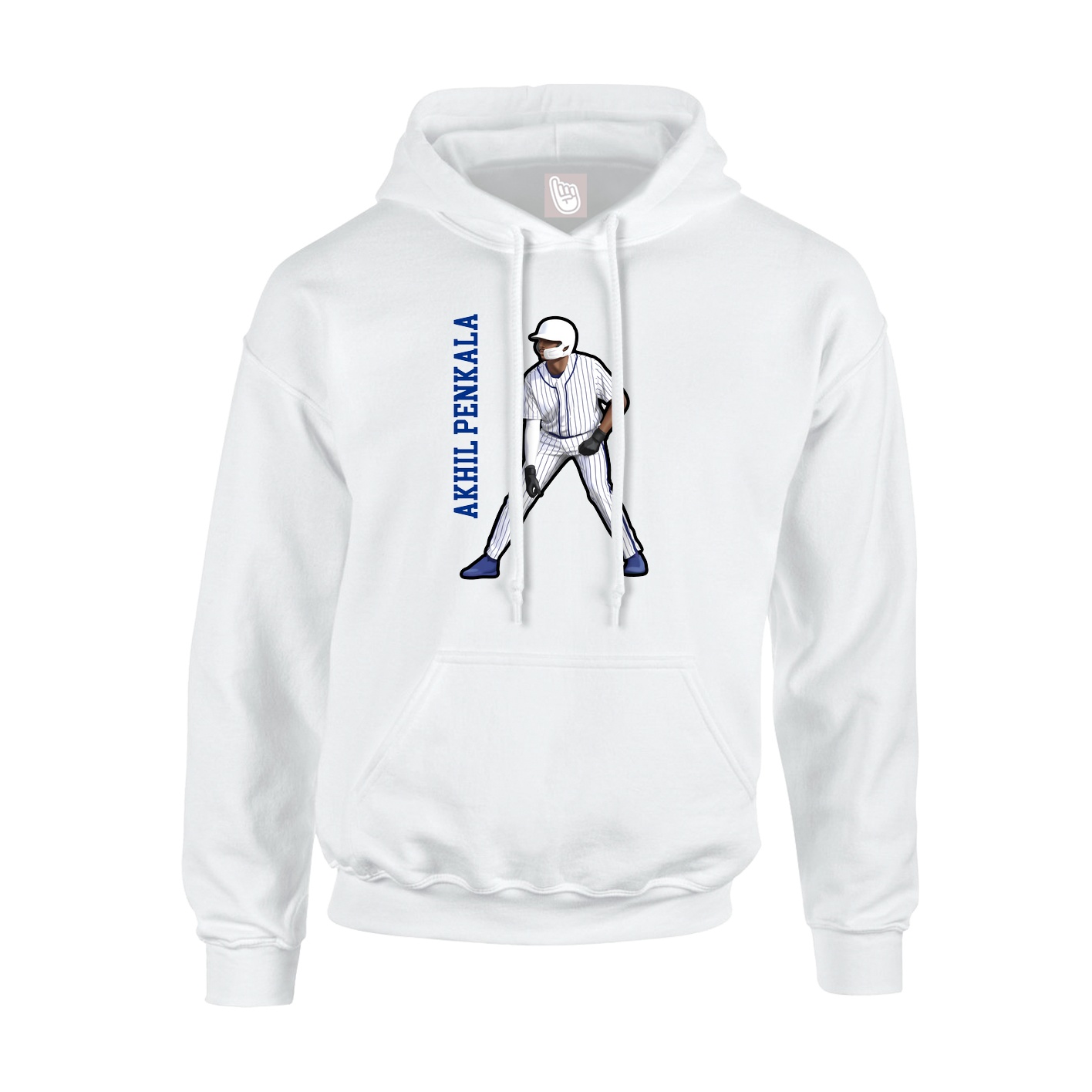 Youth Hoodie — Name Vertical in White