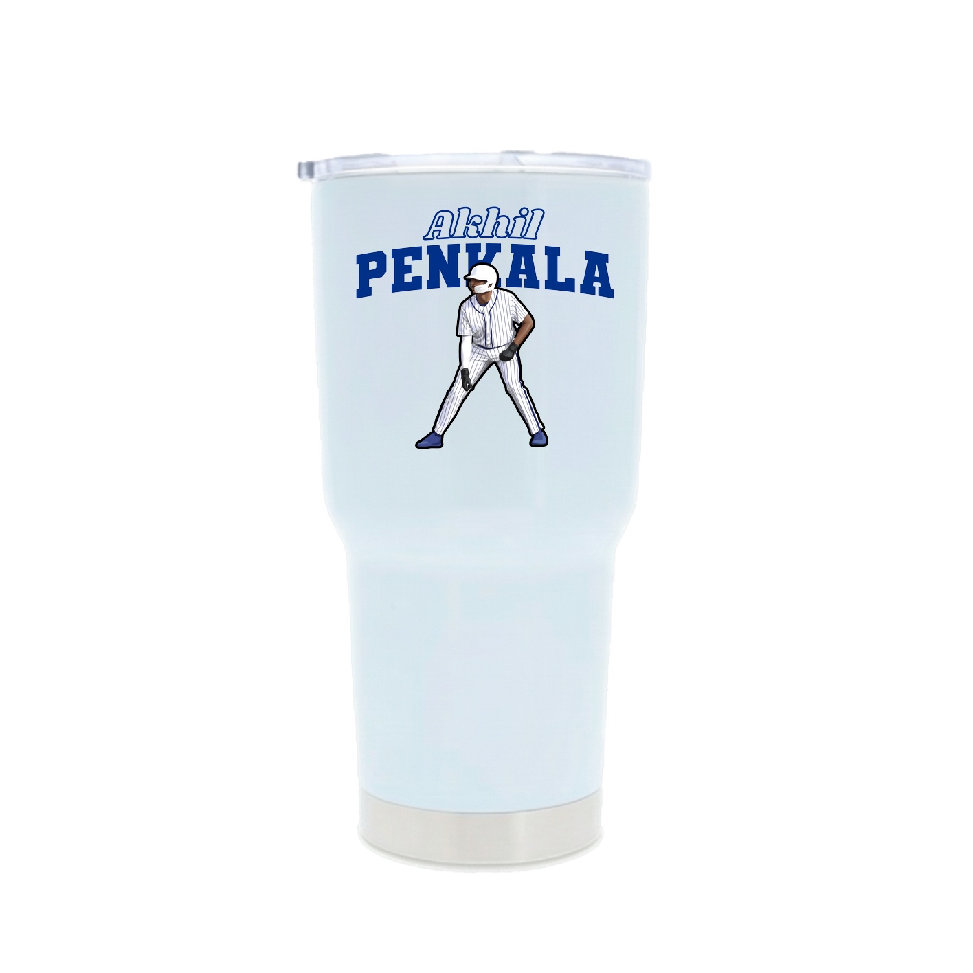 30oz Stainless Steel Tumbler — Name Arch in White