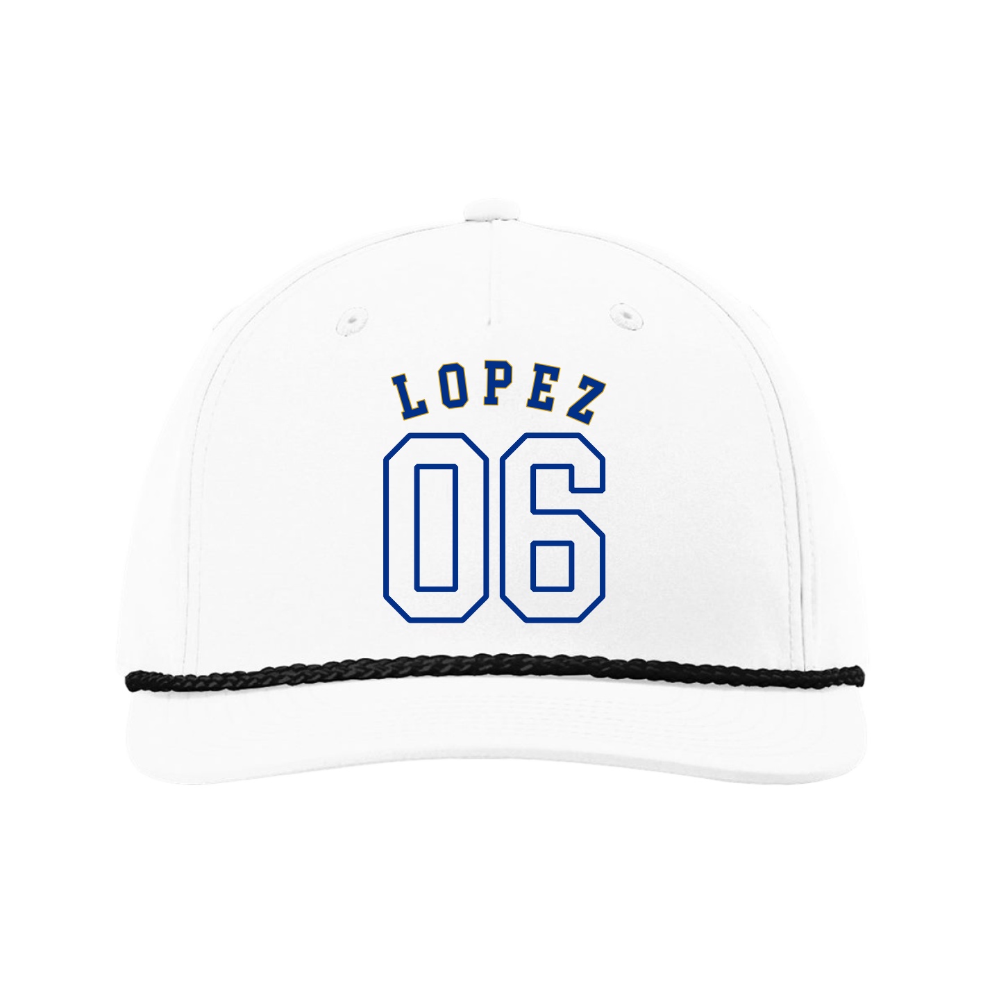 Five-Panel Classic Rope Cap — Shirsey Arch in White