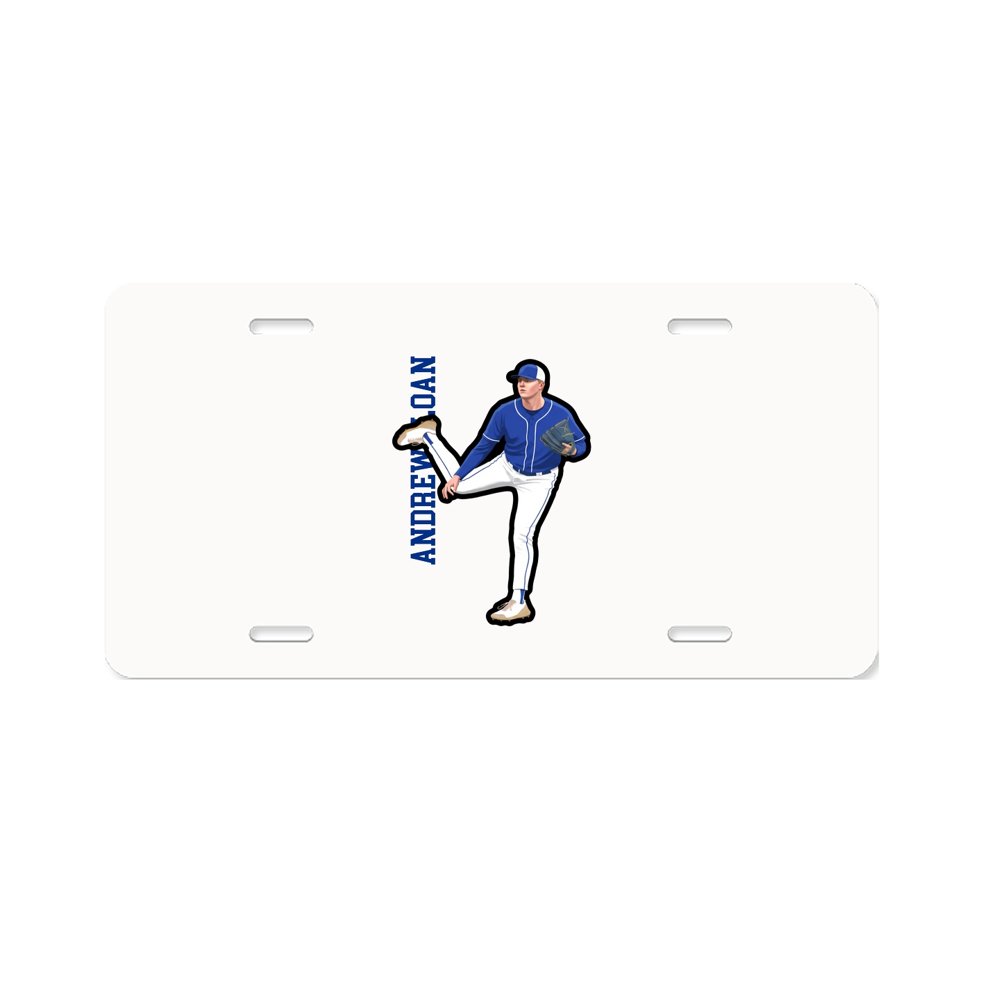 License Plate — Name Vertical in Classic
