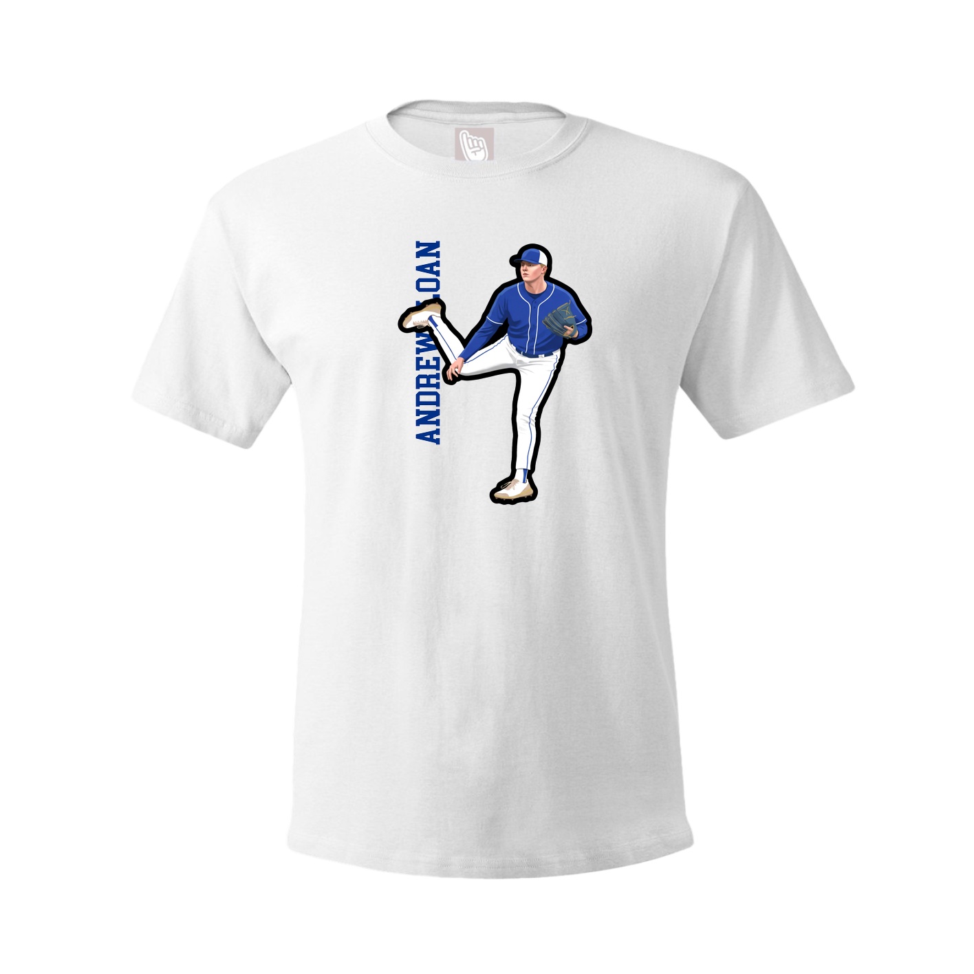 Tee — Name Vertical in White