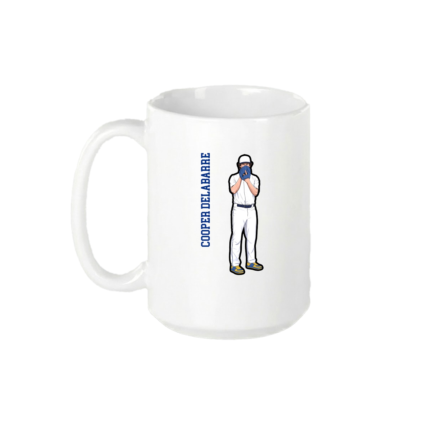 15oz Coffee Mug — Name Vertical in White
