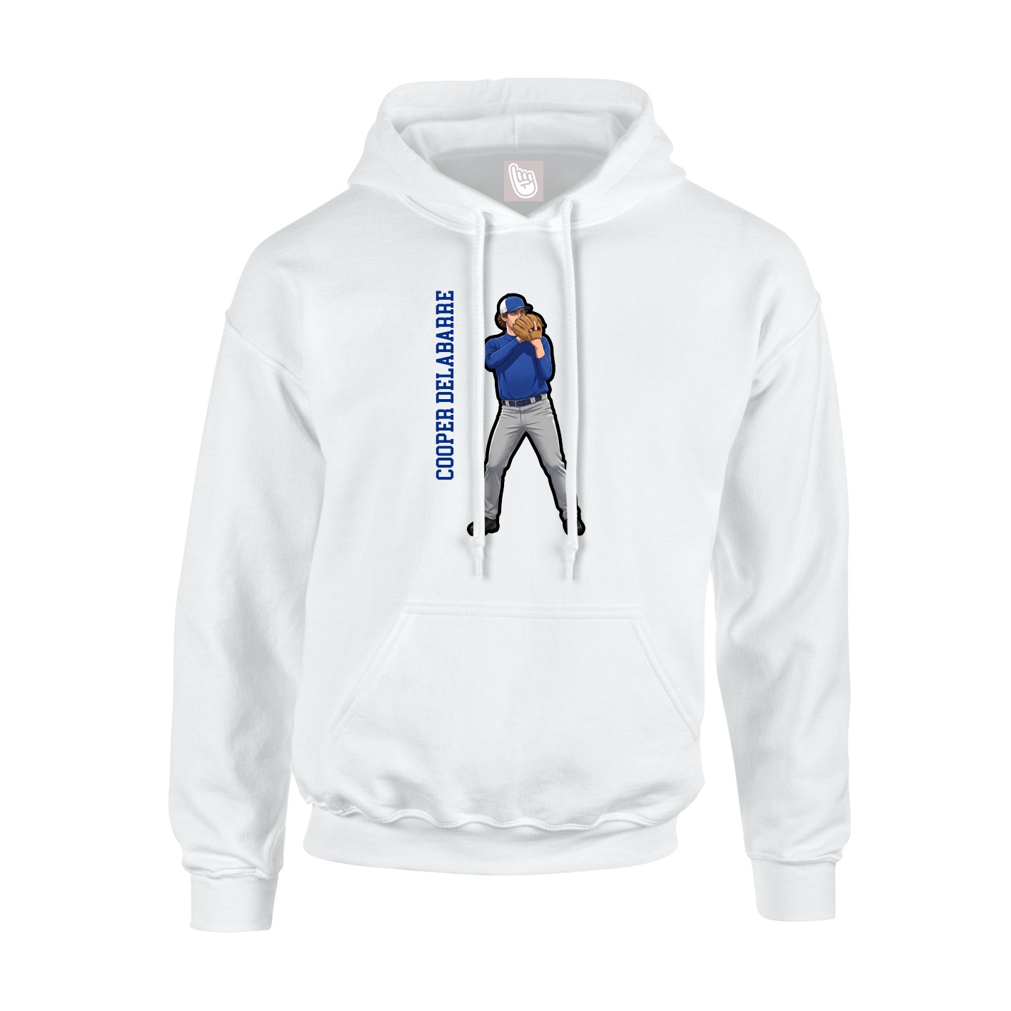 Hoodie — Name Vertical in White