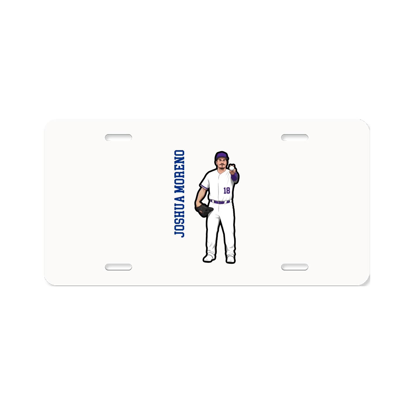License Plate — Name Vertical in Classic